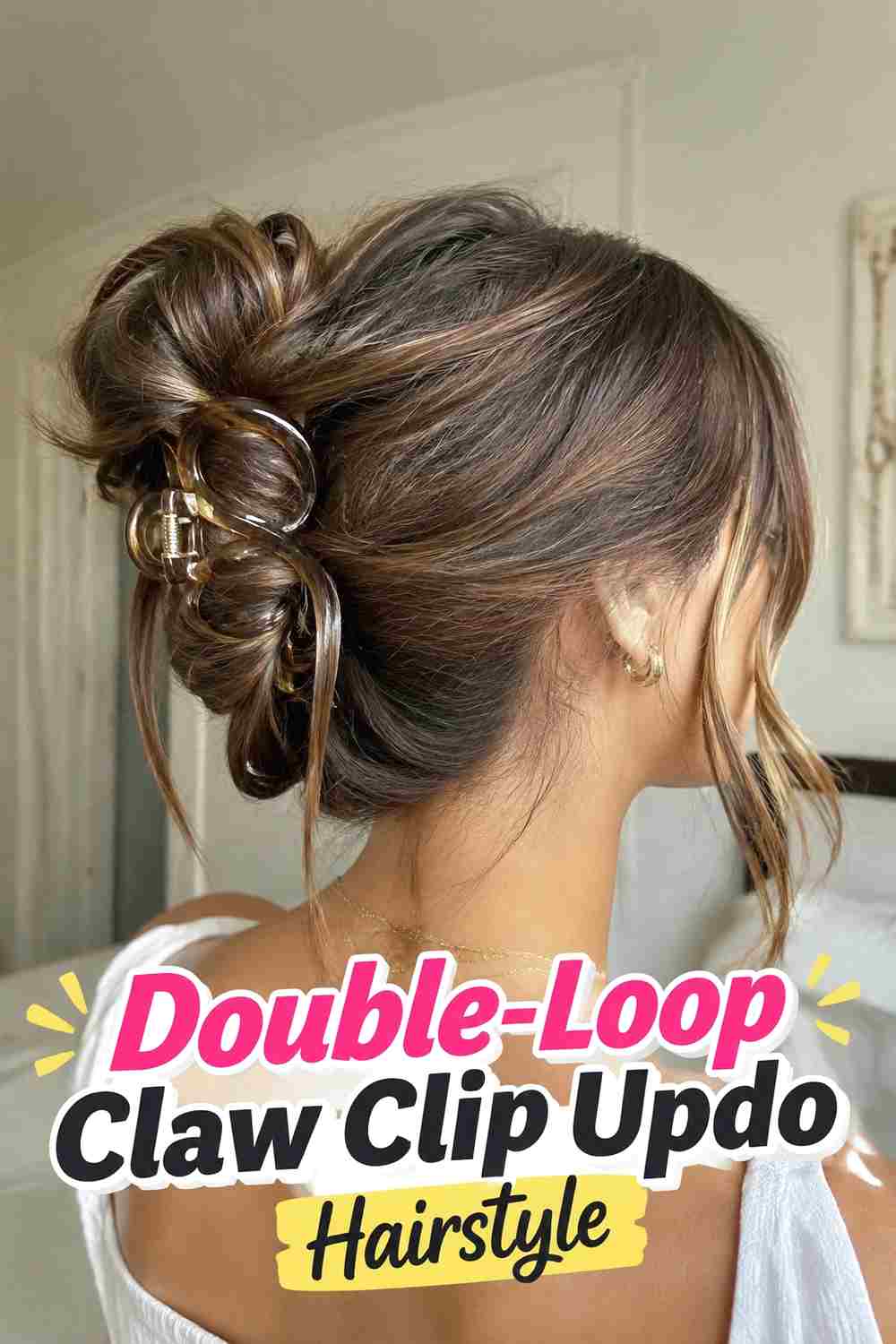4. Double Loop Claw Clip Updo Hairstyle