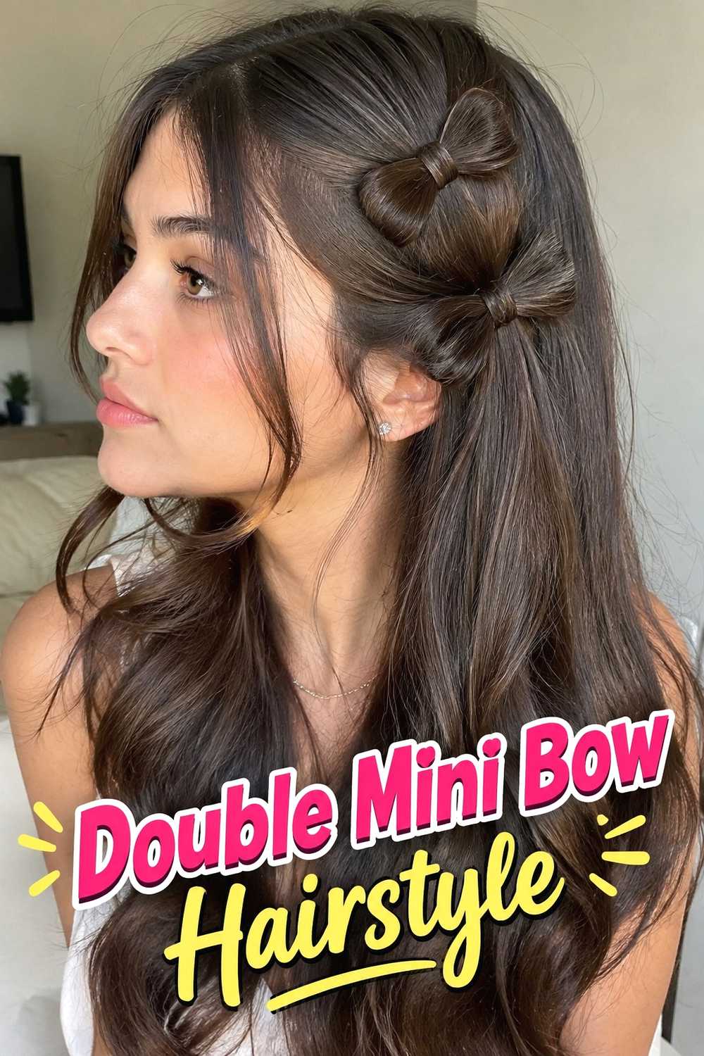 12. Double Mini Bow Hairstyle