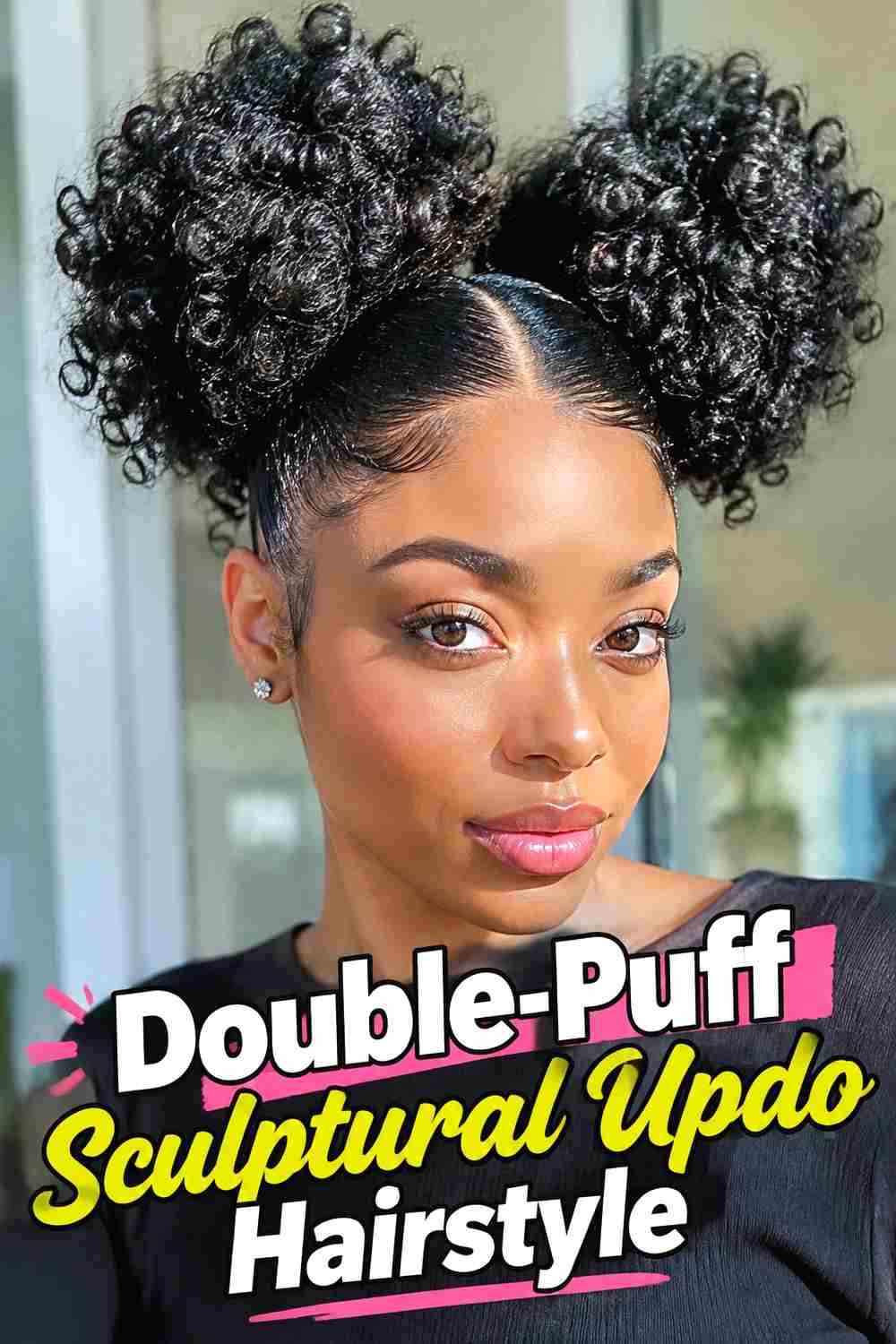 5. Double Puff Sculptural Updo Hairstyle