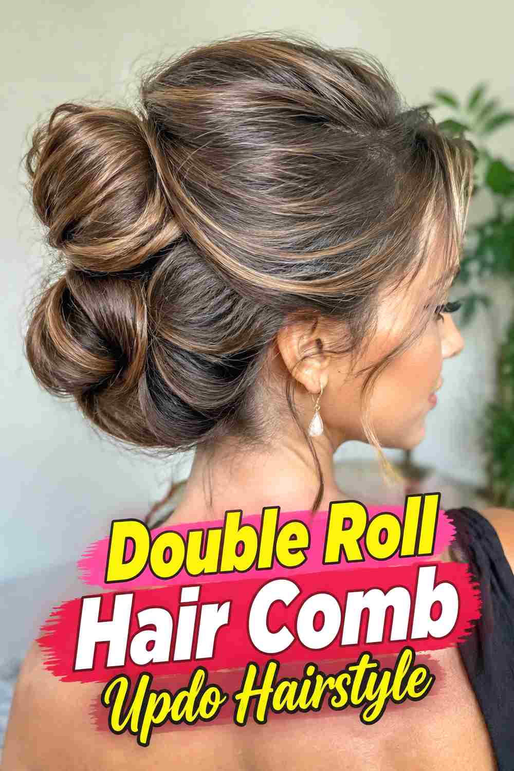8. Double Roll Hair Comb Updo Hairstyle