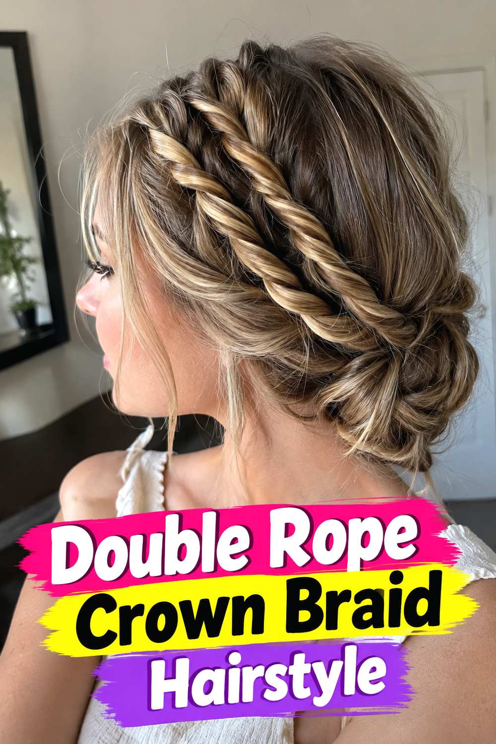 Double Rope Crown Braid Hairstyle