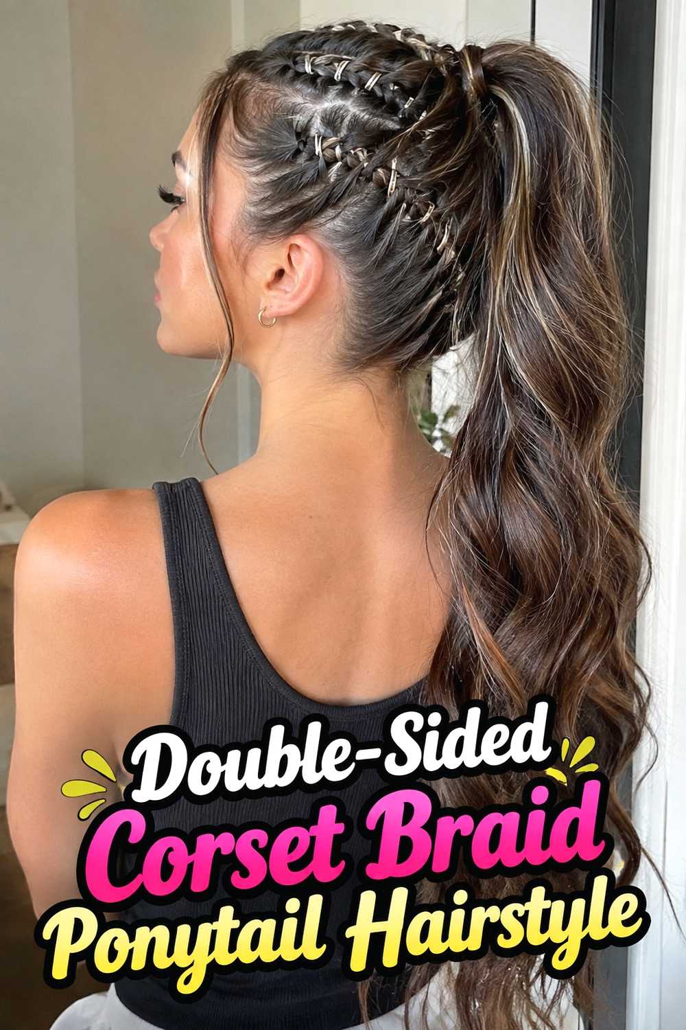 5. Double Sided Corset Braid Ponytail Hairstyle