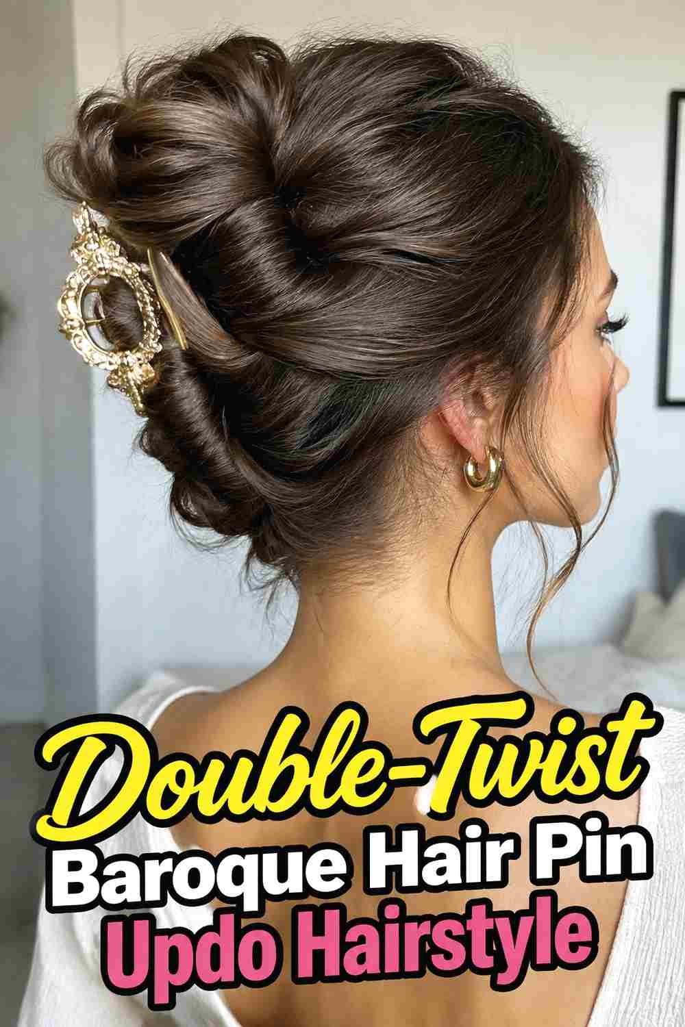 10. Double Twist Baroque Hair Pin Updo Hairstyle