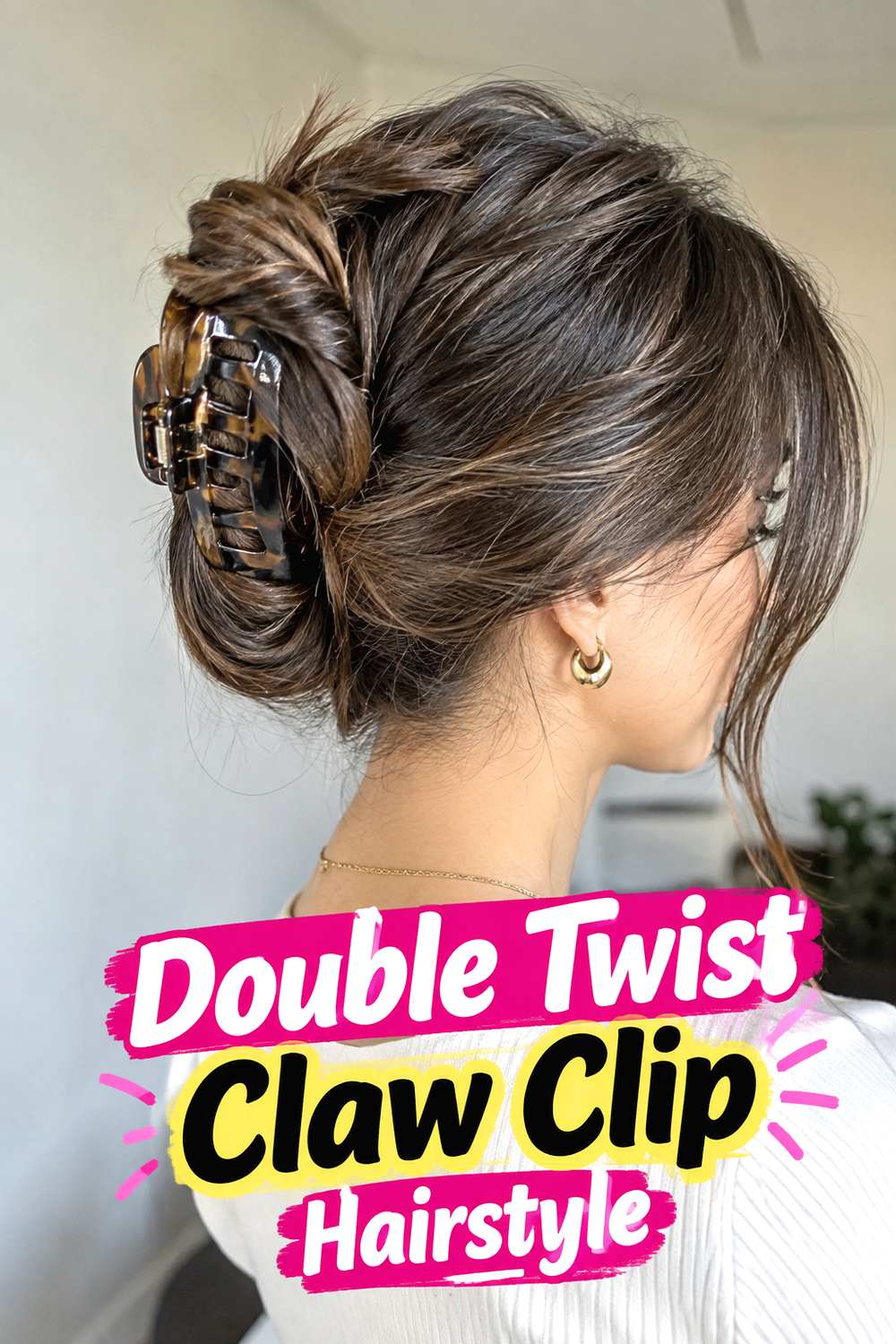 Double Twist Claw Clip Hairstyle