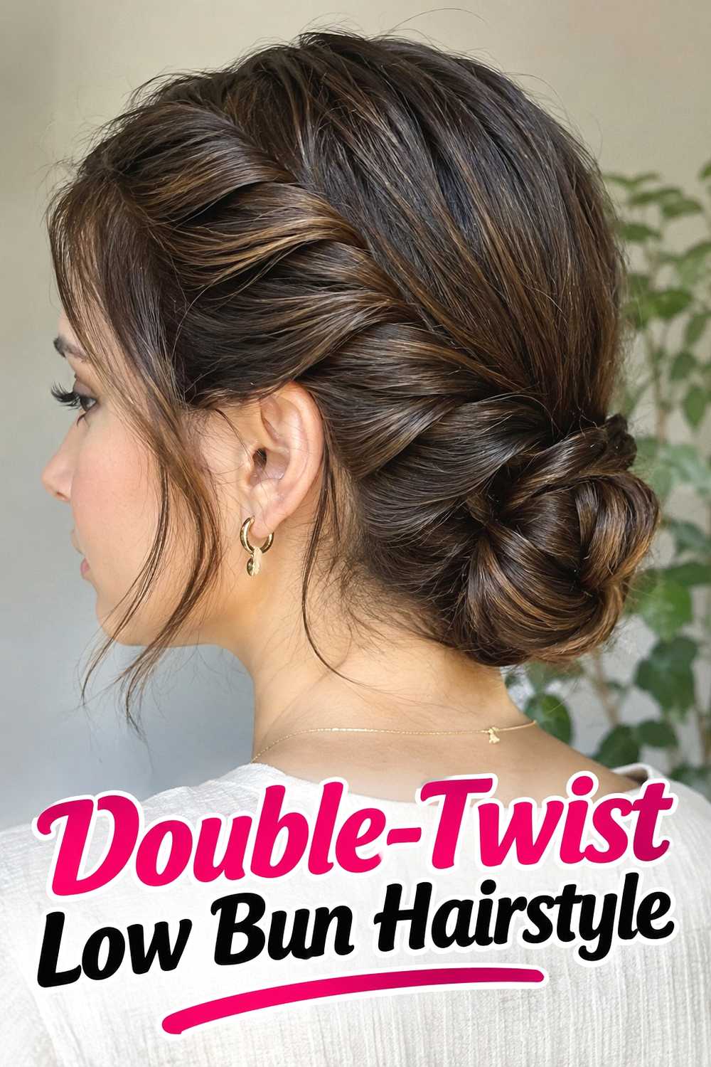 10. Double Twist Low Bun Hairstyle