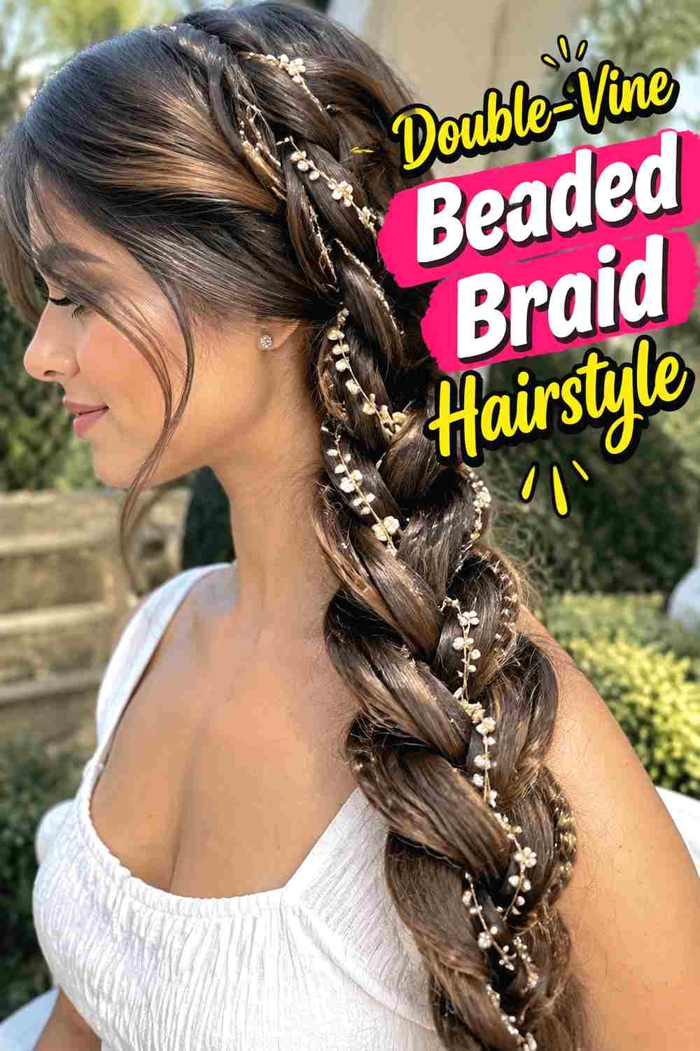13. Double Vine Beaded Braid Hairstyle