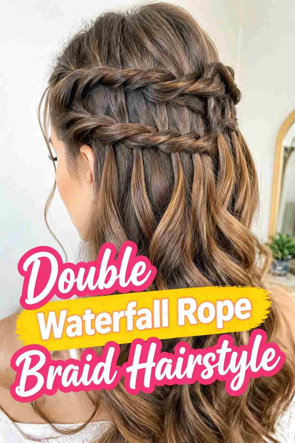 4. Double Waterfall Rope Braid Hairstyle