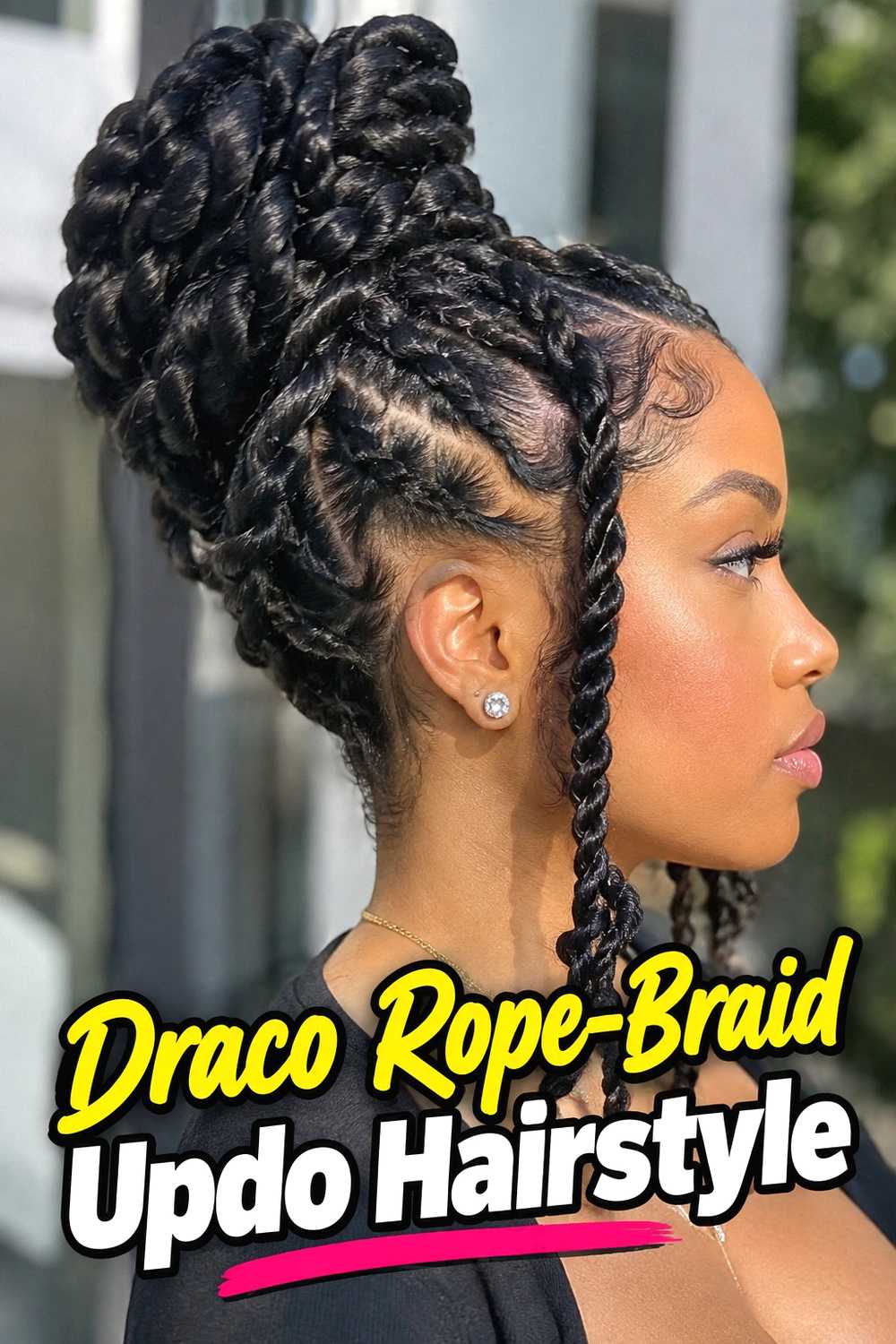 9. Draco Rope Braid Updo Hairstyle