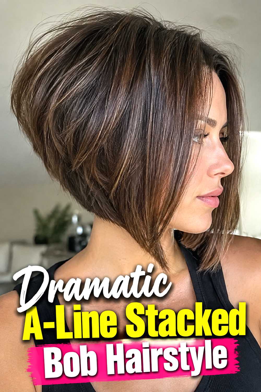Dramatic A-Line Stacked Bob Hairstyle