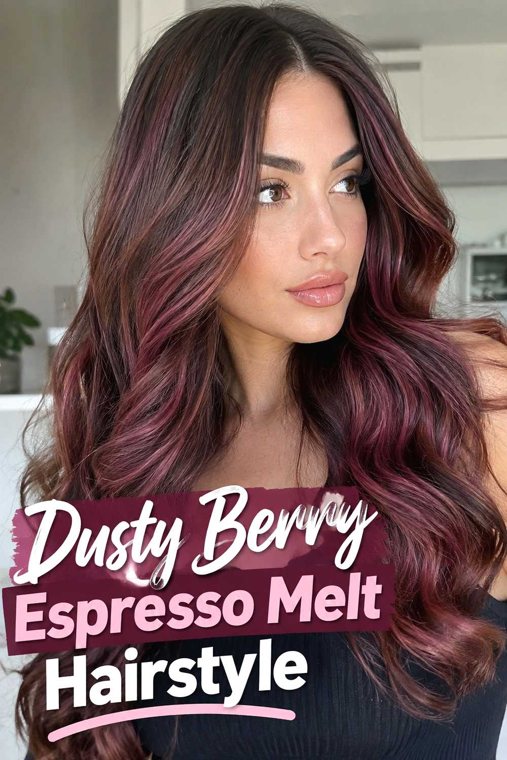 12. Dusty Berry Espresso Melt Hairstyle
