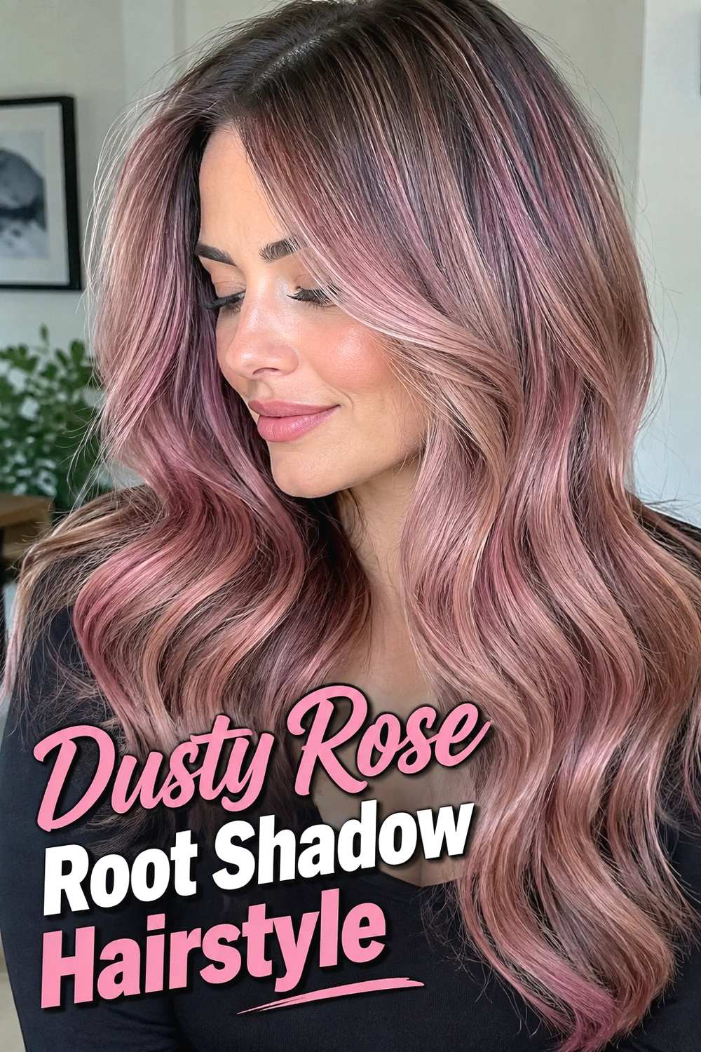 8. Dusty Rose Root Shadow Hairstyle