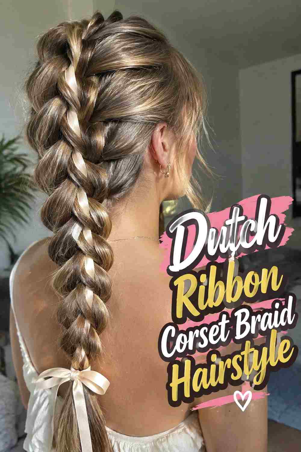 3. Dutch Ribbon Corset Braid Hairstyle