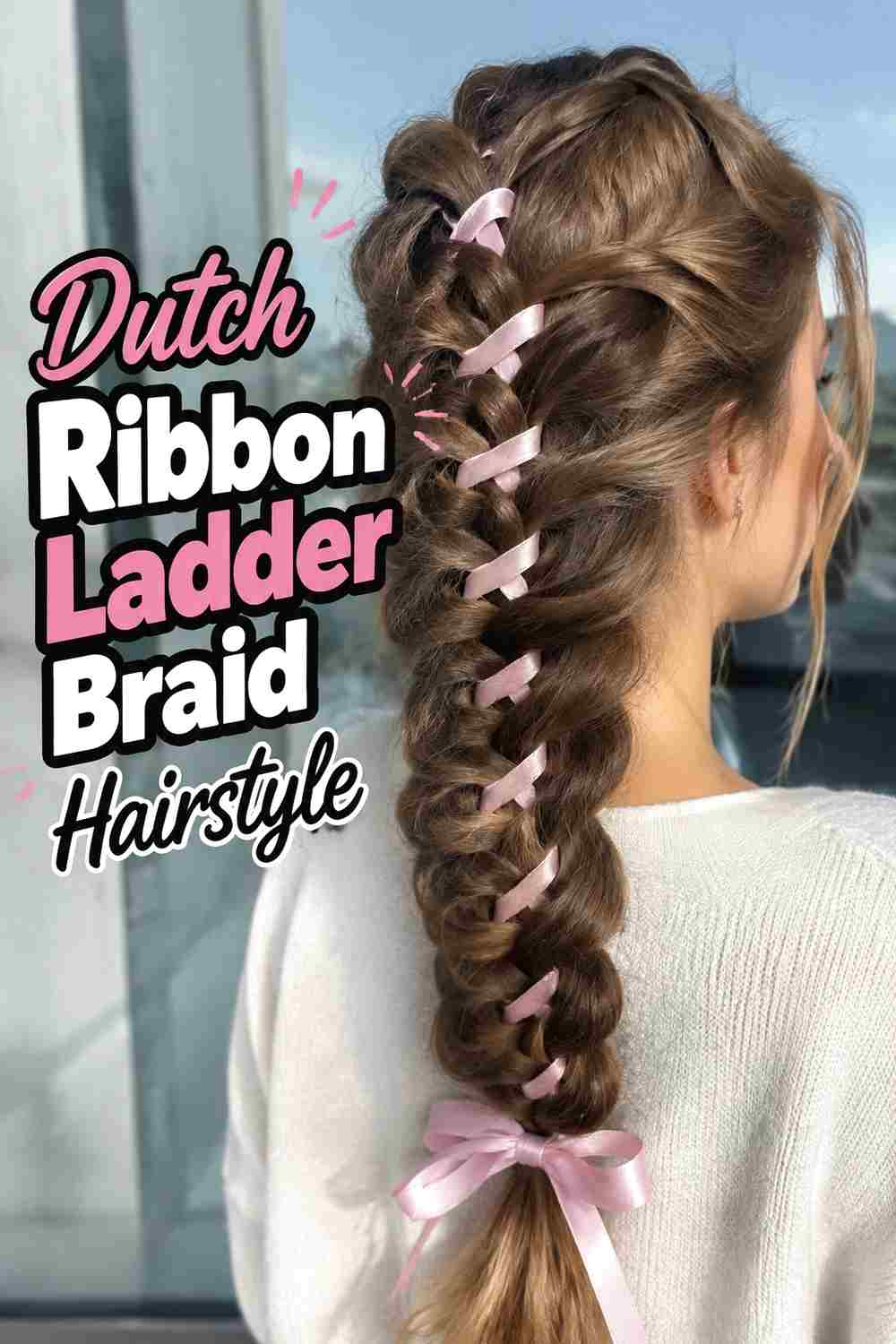 7. Dutch Ribbon Ladder Braid Hairstyle