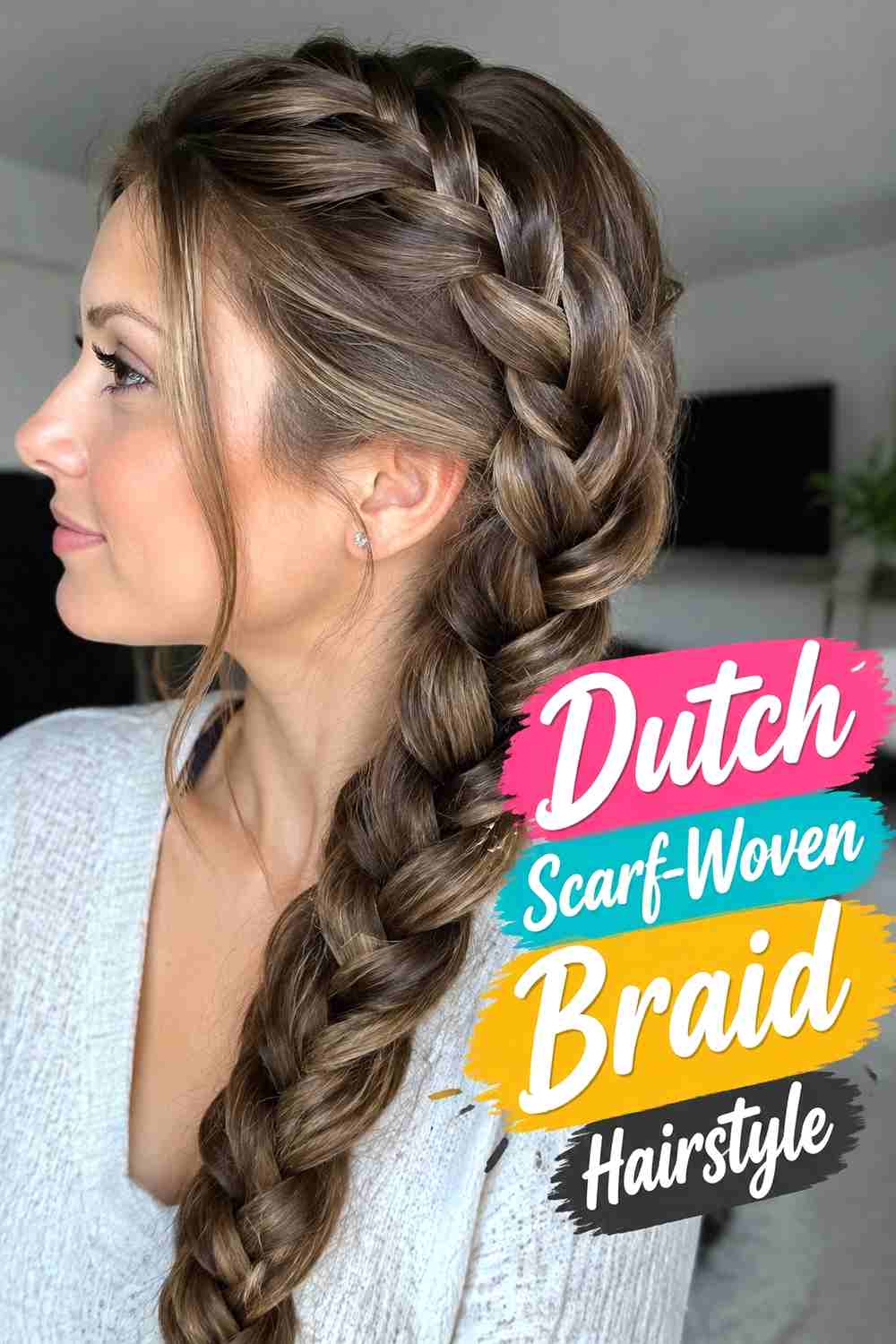 4. Dutch Scarf Woven Braid Hairstyle