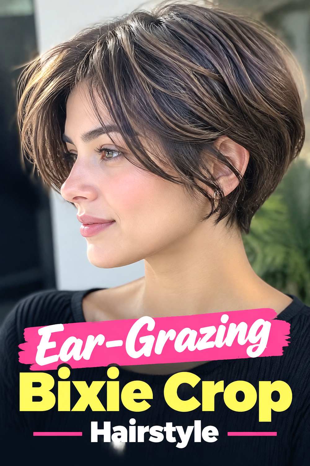Ear-Grazing Bixie Crop Hairstyle