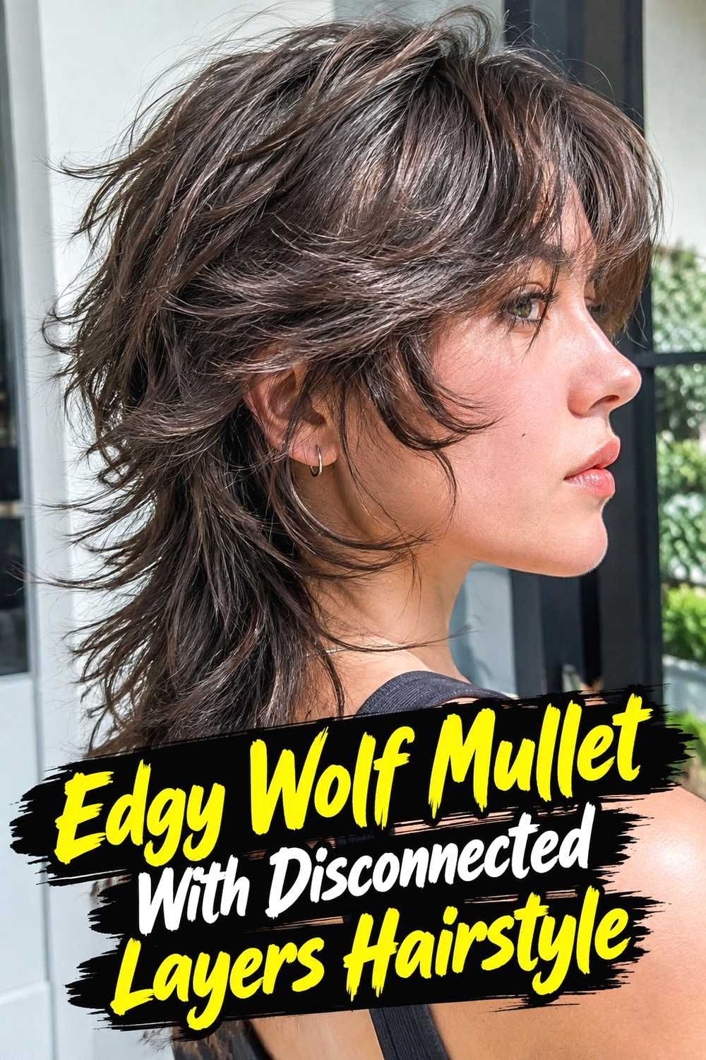 16. Edgy Wolf Mullet With Disconnected Layers Hairstyle