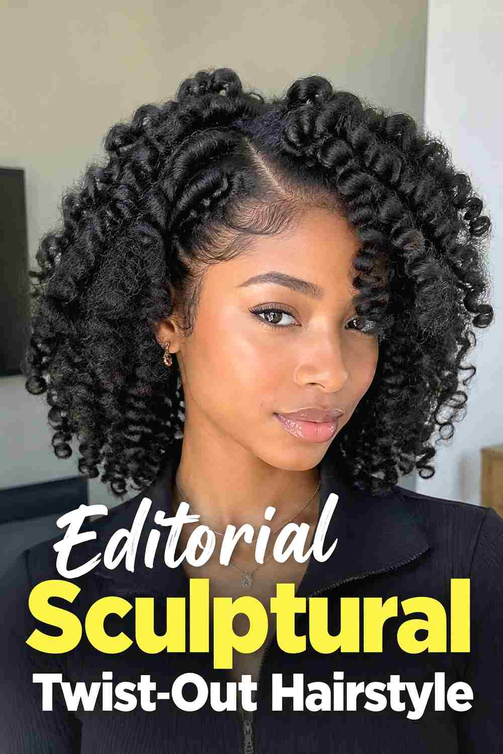18. Editorial Sculptural Twist Out Hairstyle