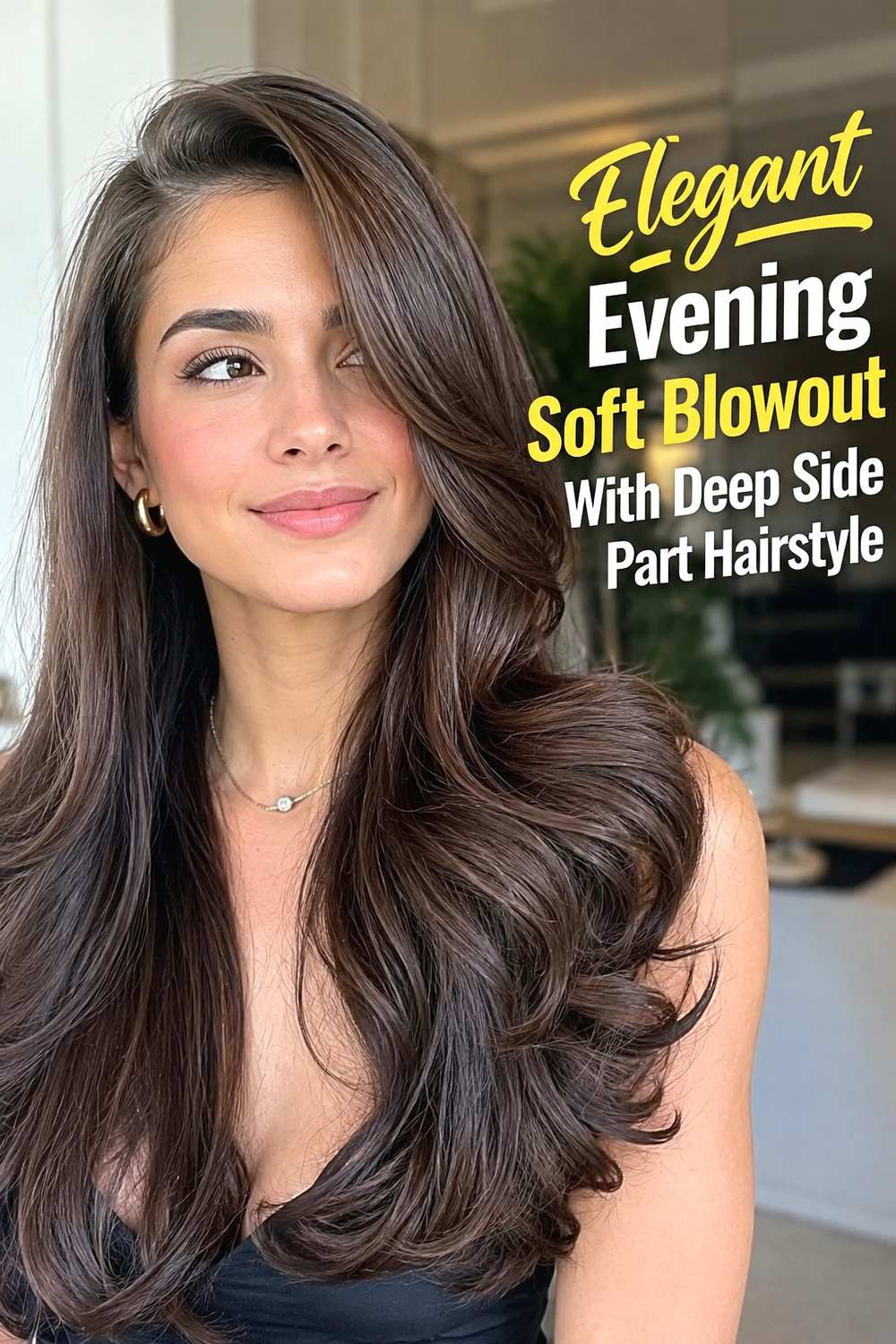 Elegant Evening Soft Blowout With Deep Side Part Hairstyle