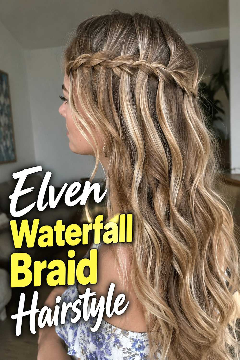 9. Elven Waterfall Braid Hairstyle