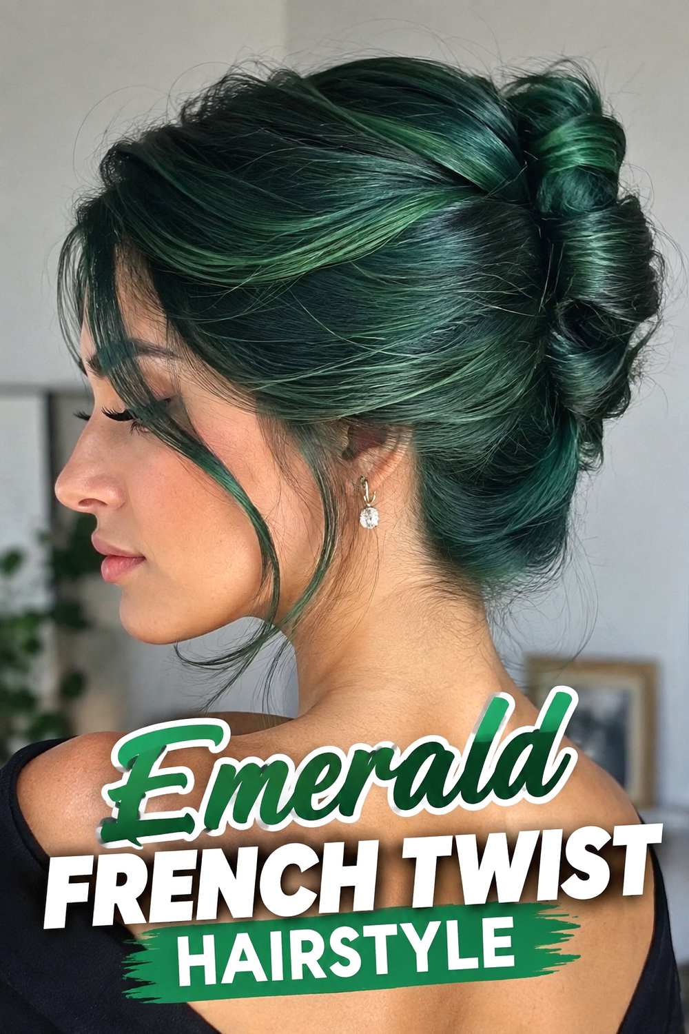 1. Emerald French Twist Hairstyle