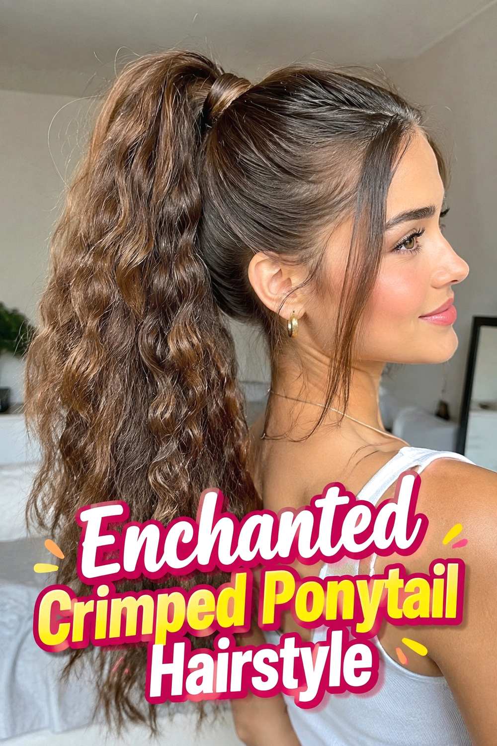4. Enchanted Crimped Ponytail Hairstyle