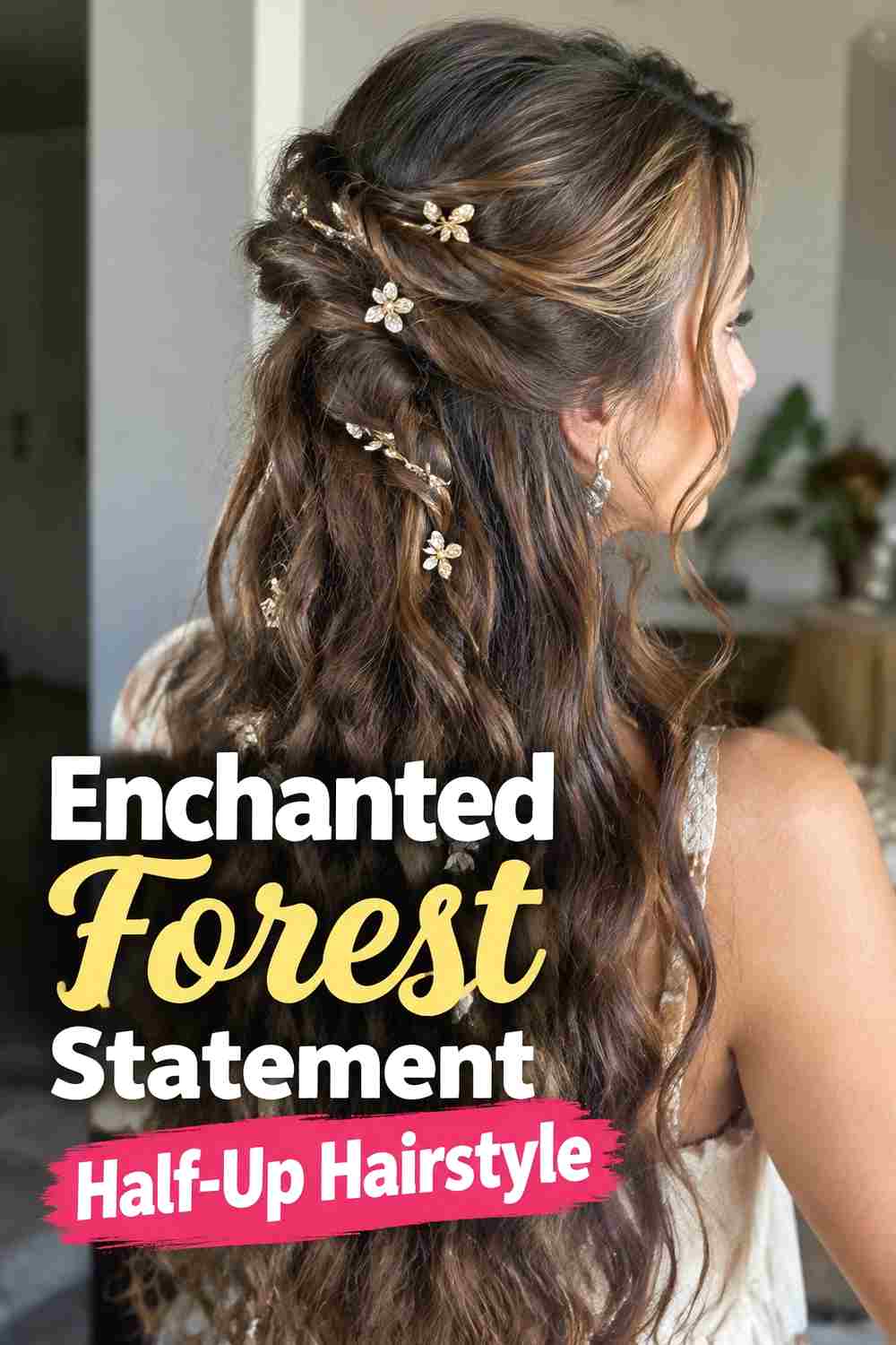 19. Enchanted Forest Statement Half Up Hairstyle