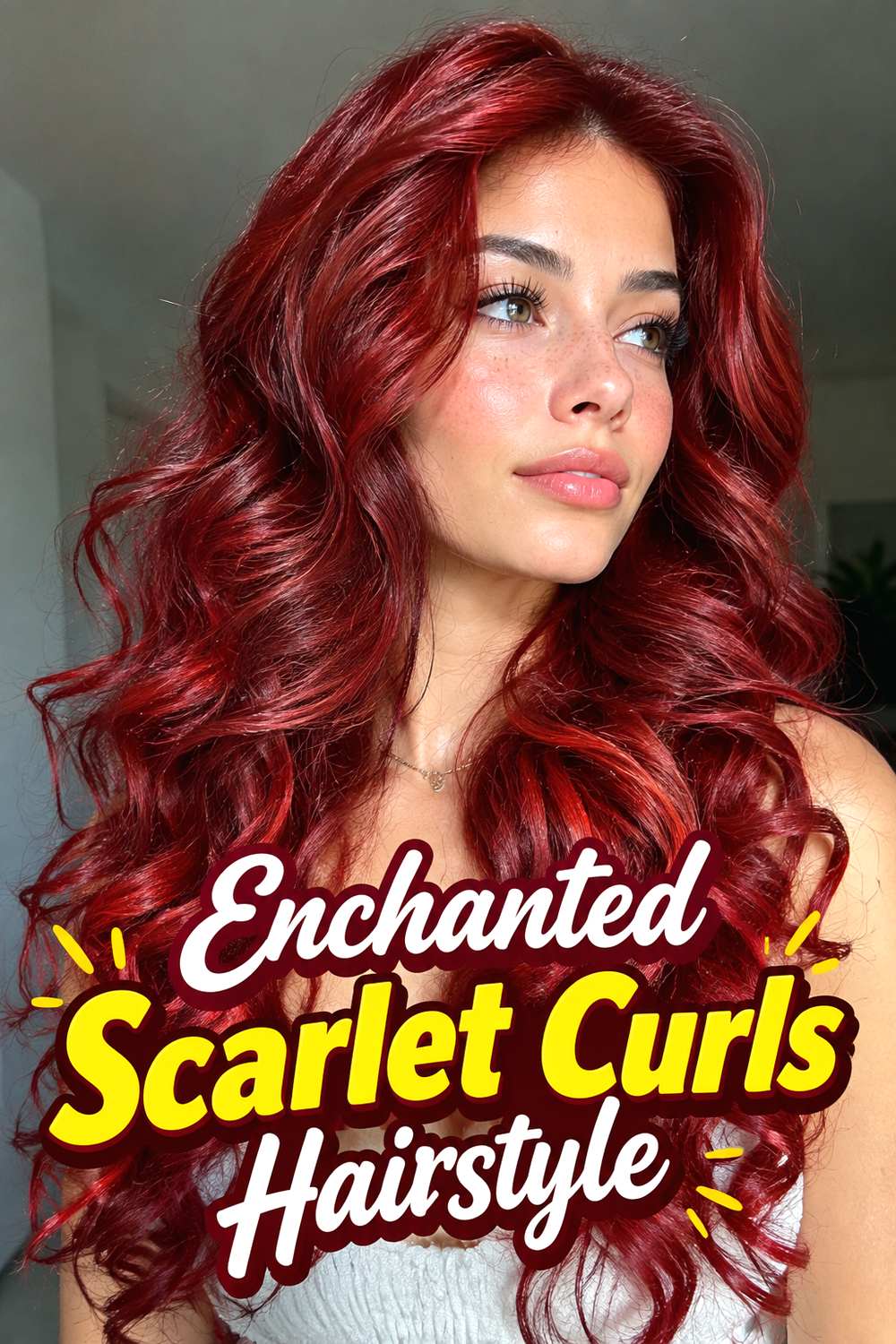 Enchanted Scarlet Curls Hairstyle