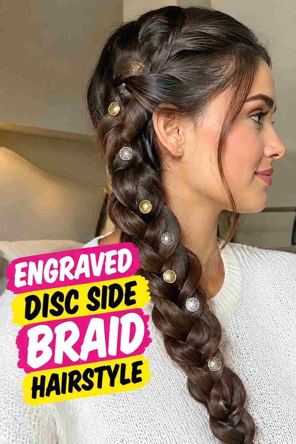5. Engraved Disc Side Braid Hairstyle
