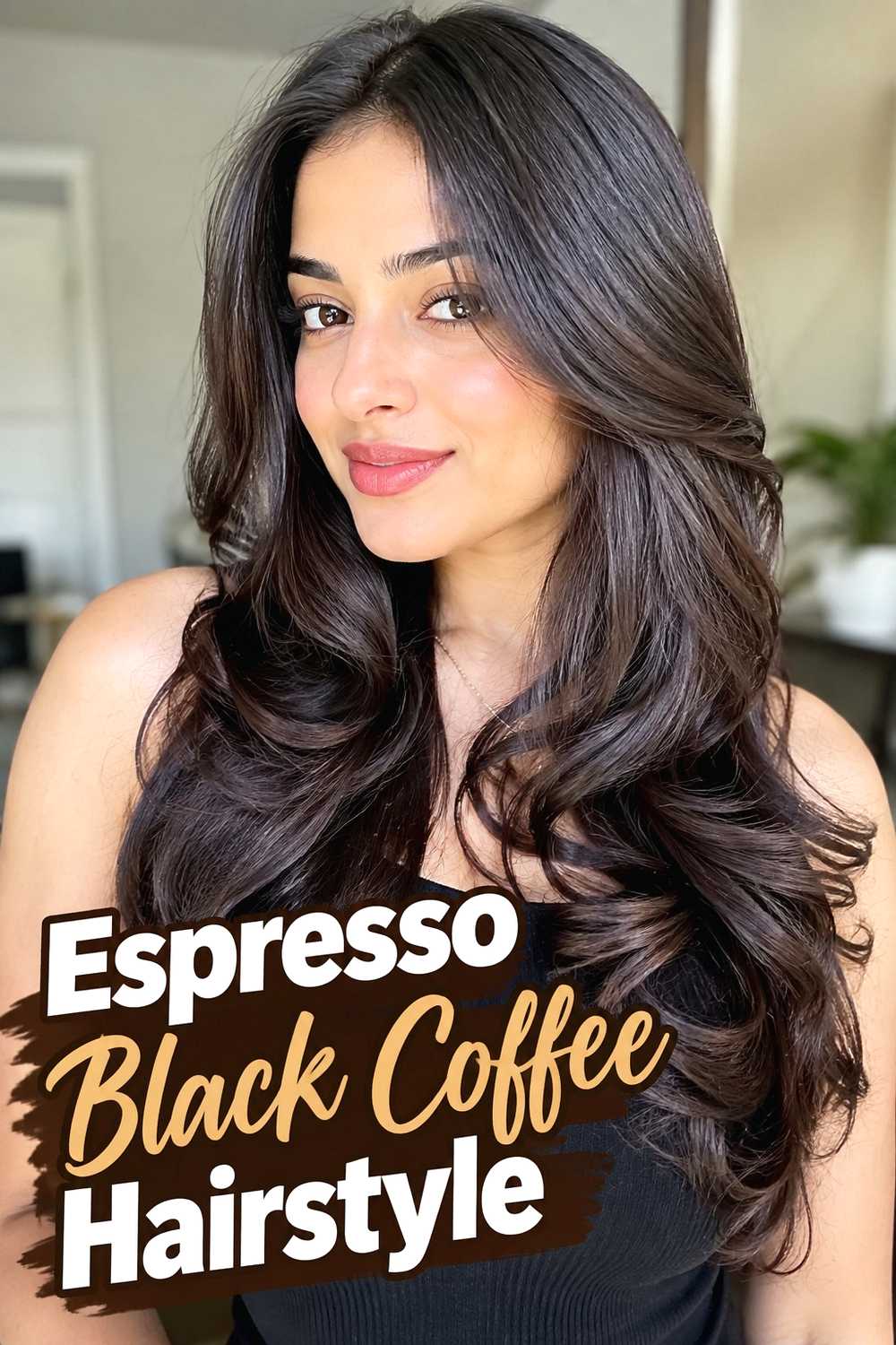 2. Espresso Black Coffee Hairstyle