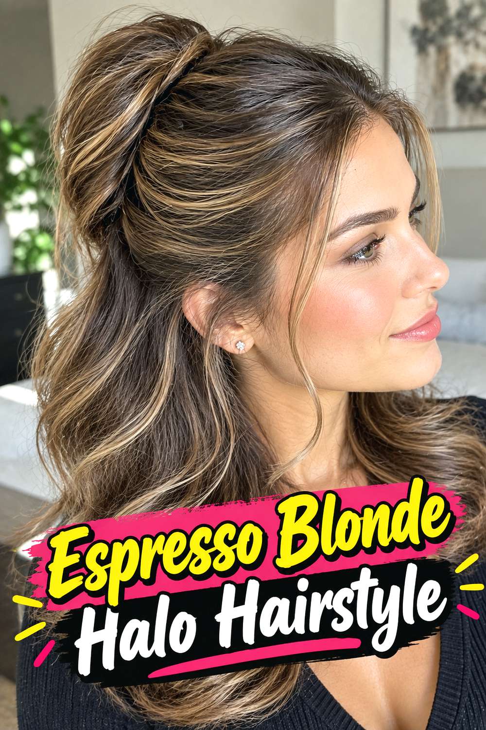 Espresso Blonde Halo Hairstyle