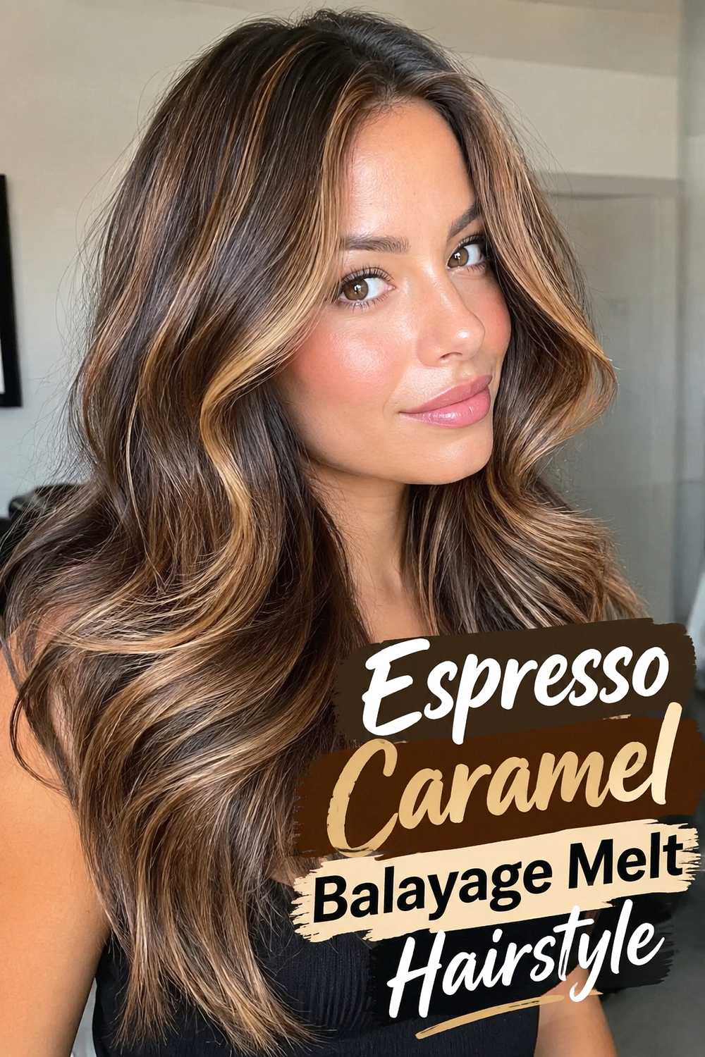 7. Espresso Caramel Balayage Melt Hairstyle