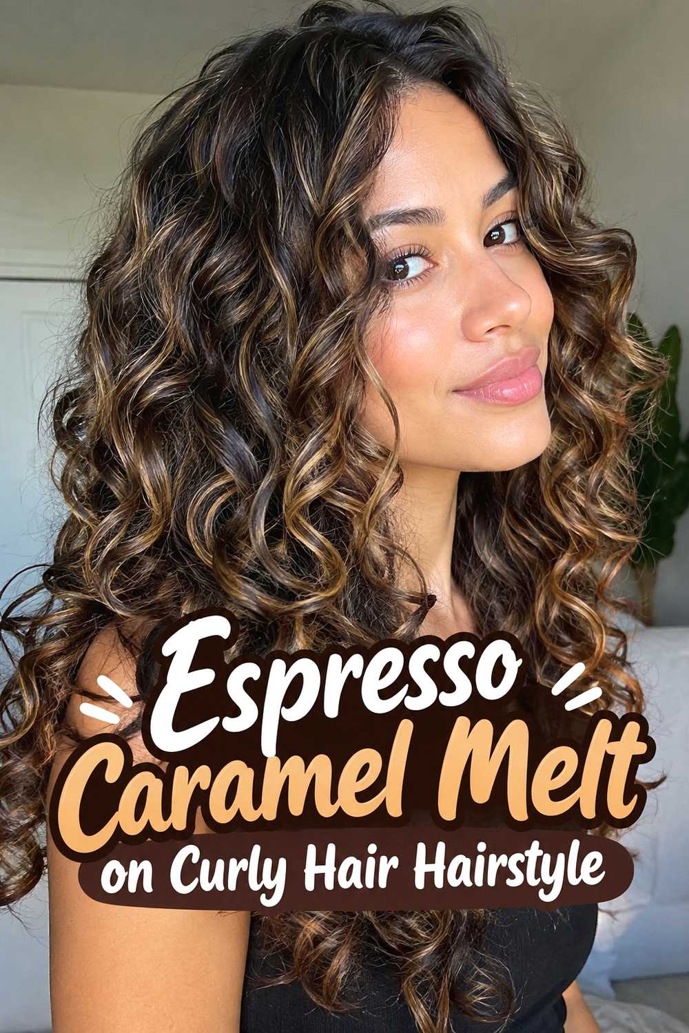 11. Espresso Caramel Melt On Curly Hair Hairstyle