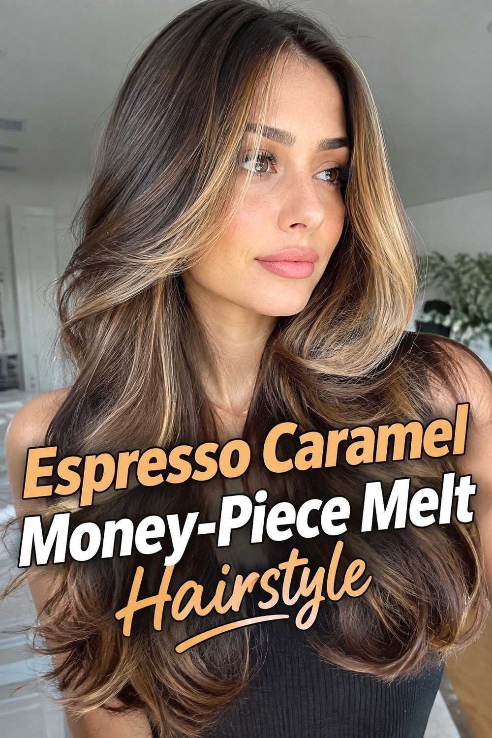 17. Espresso Caramel Money Piece Melt Hairstyle