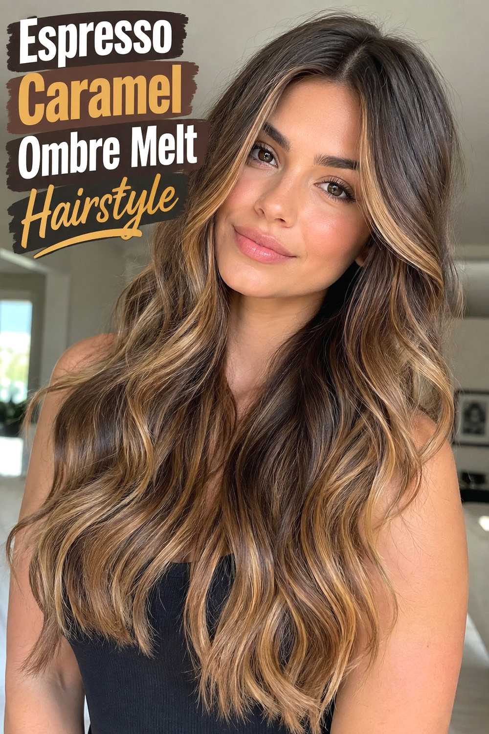18. Espresso Caramel Ombre Melt Hairstyle