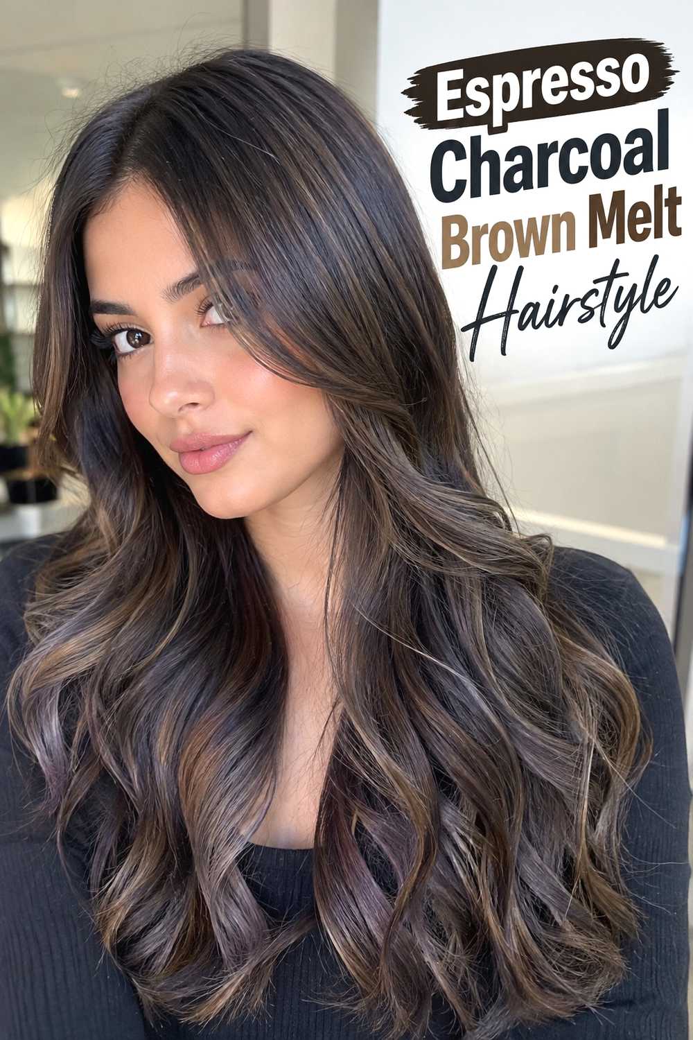 5. Espresso Charcoal Brown Melt Hairstyle