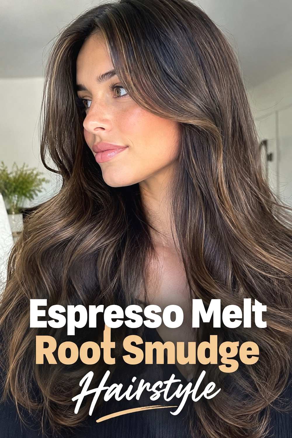 1. Espresso Melt Root Smudge Hairstyle