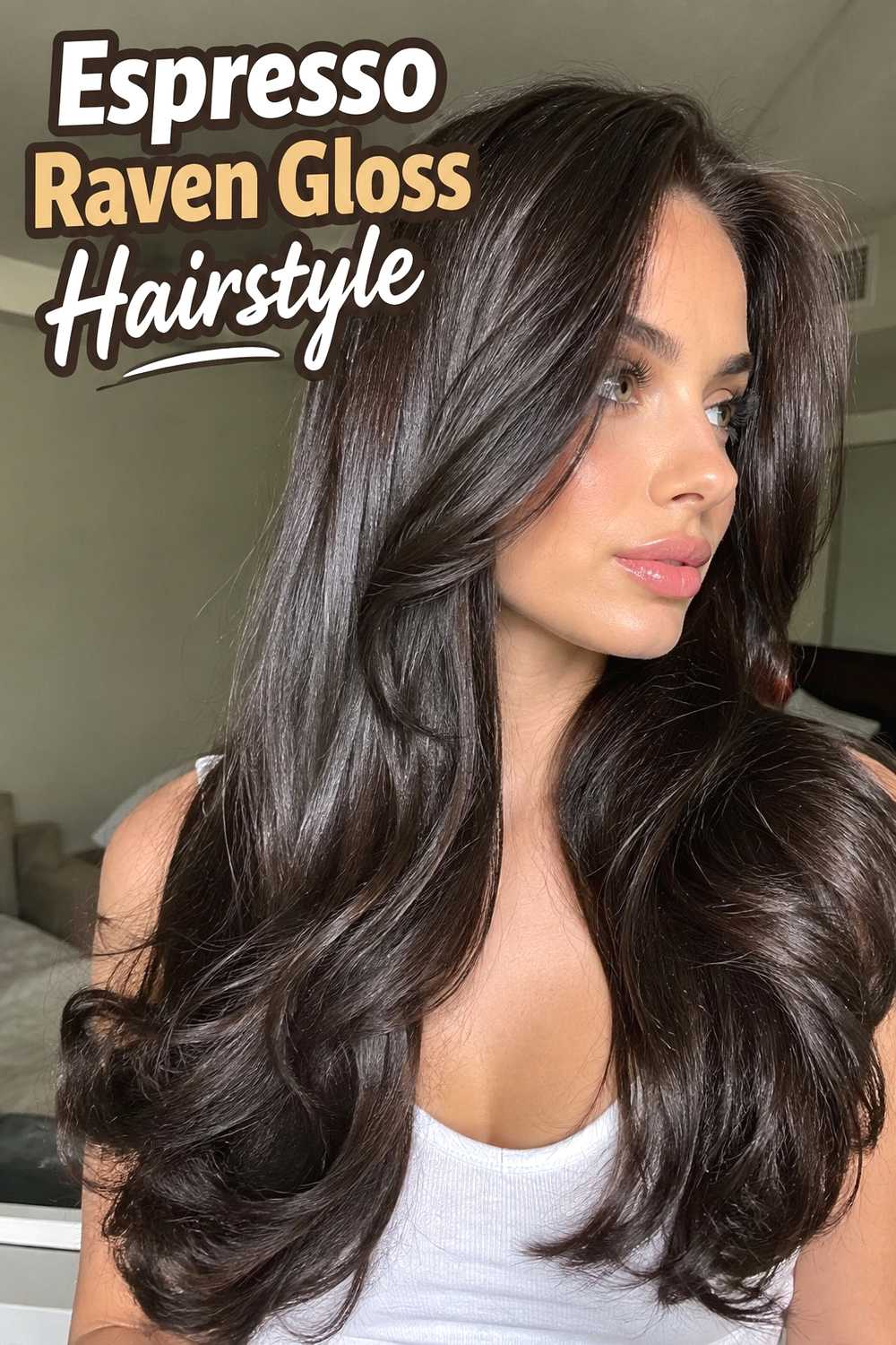 7. Espresso Raven Gloss Hairstyle