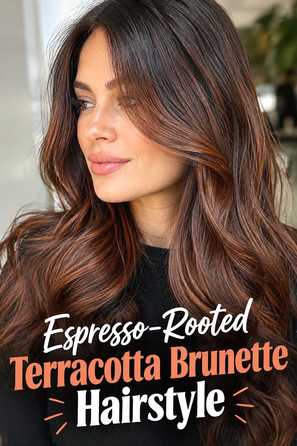 13. Espresso Rooted Terracotta Brunette Hairstyle