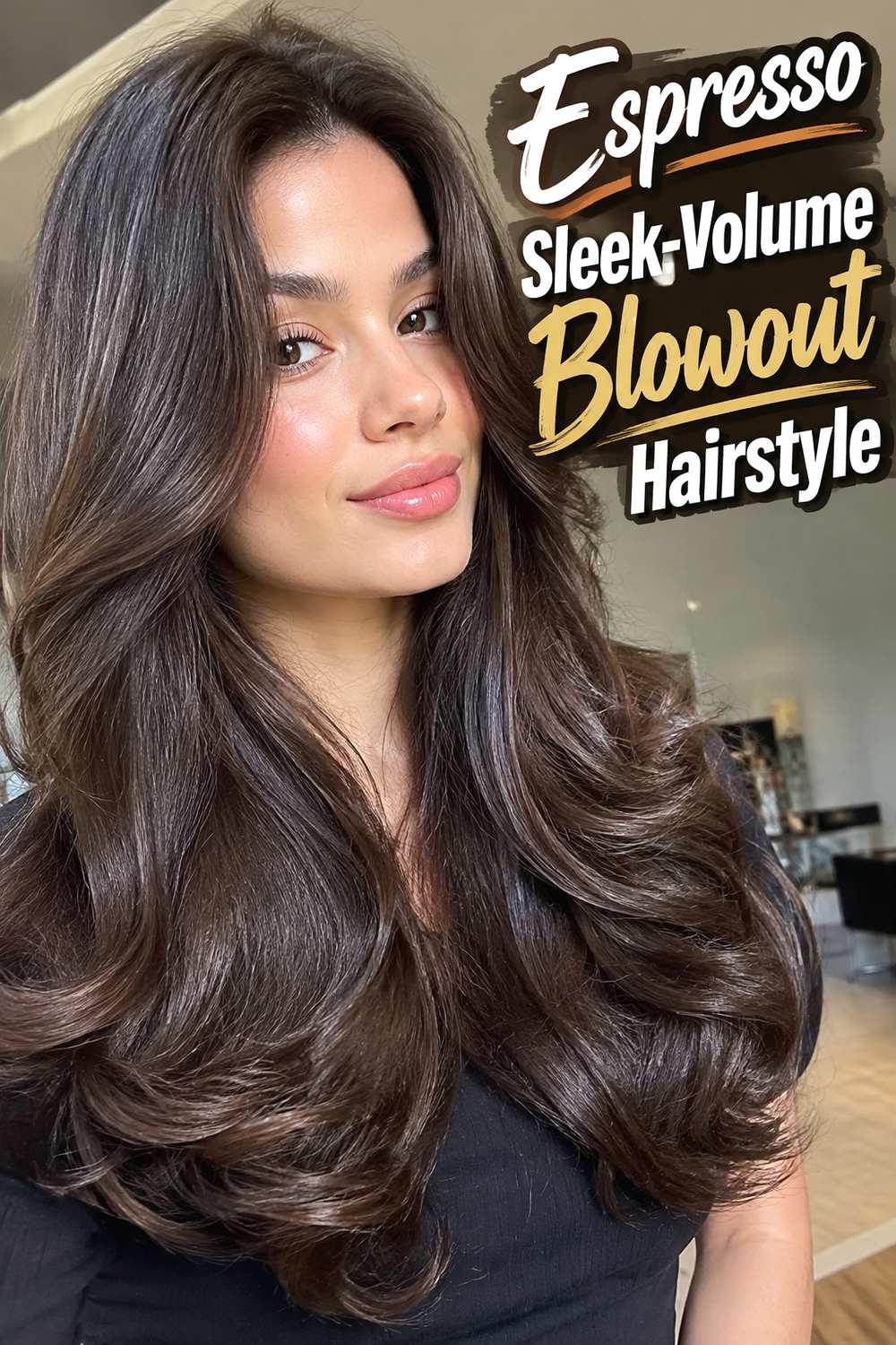 Espresso Sleek-Volume Blowout Hairstyle