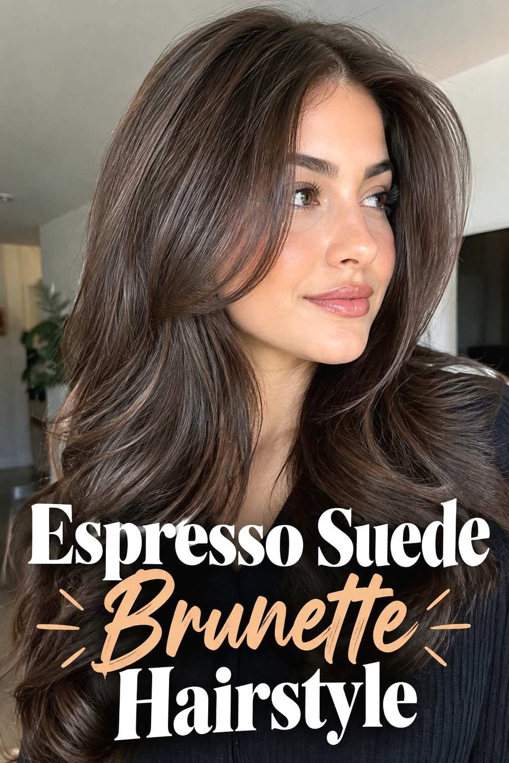 12. Espresso Suede Brunette Hairstyle
