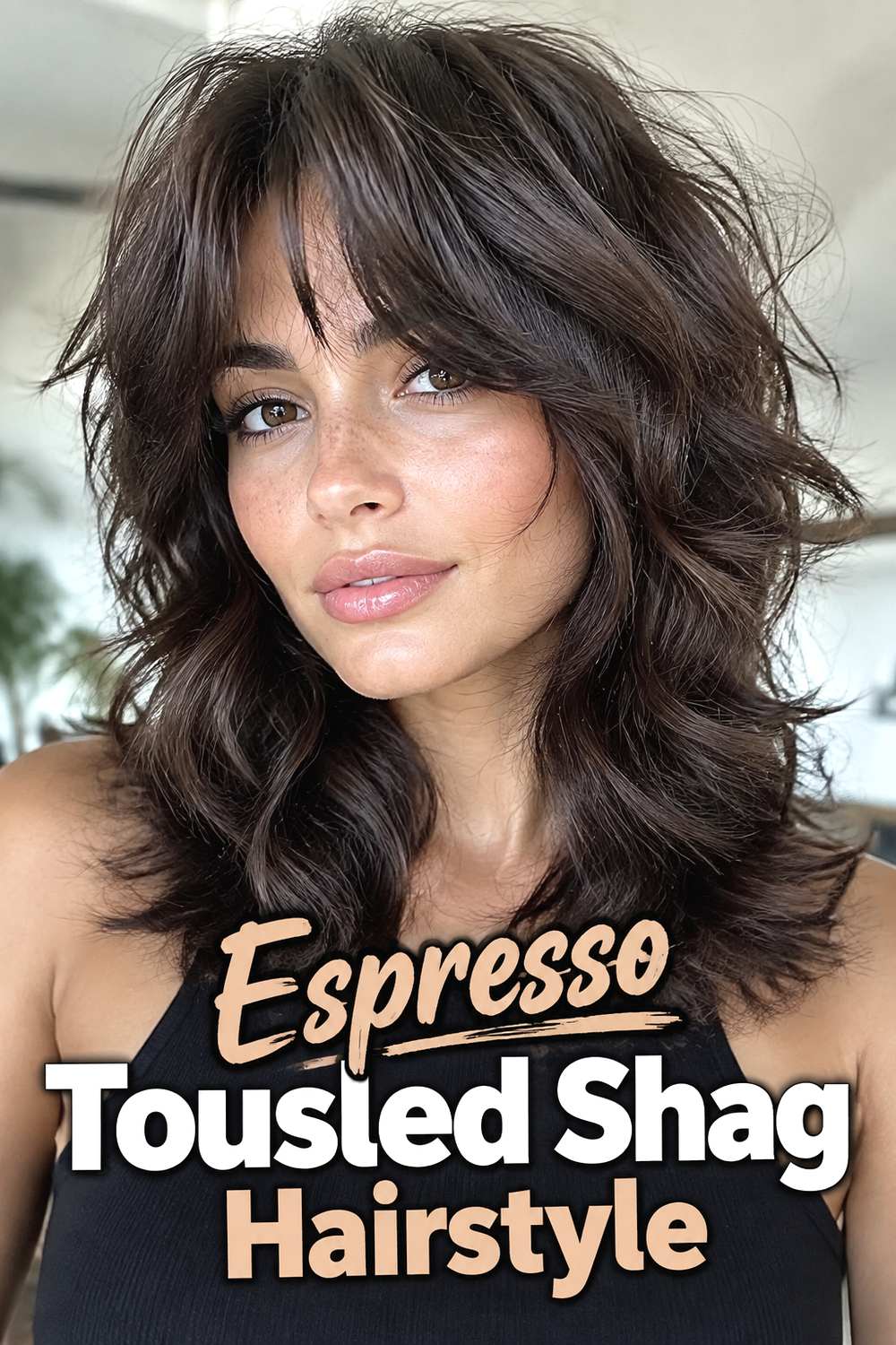 Espresso Tousled Shag Hairstyle