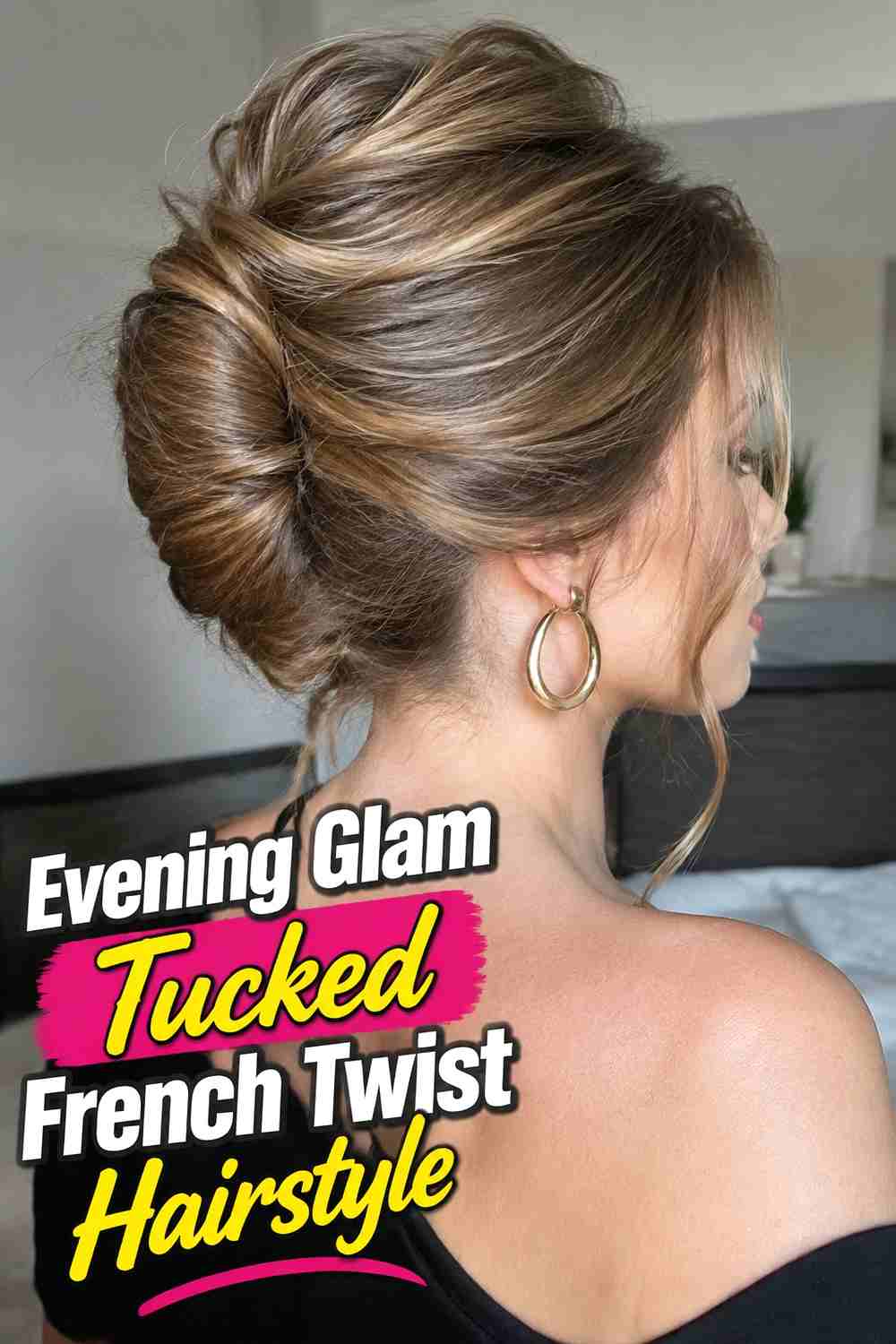19. Evening Glam Tucked French Twist Hairstyle