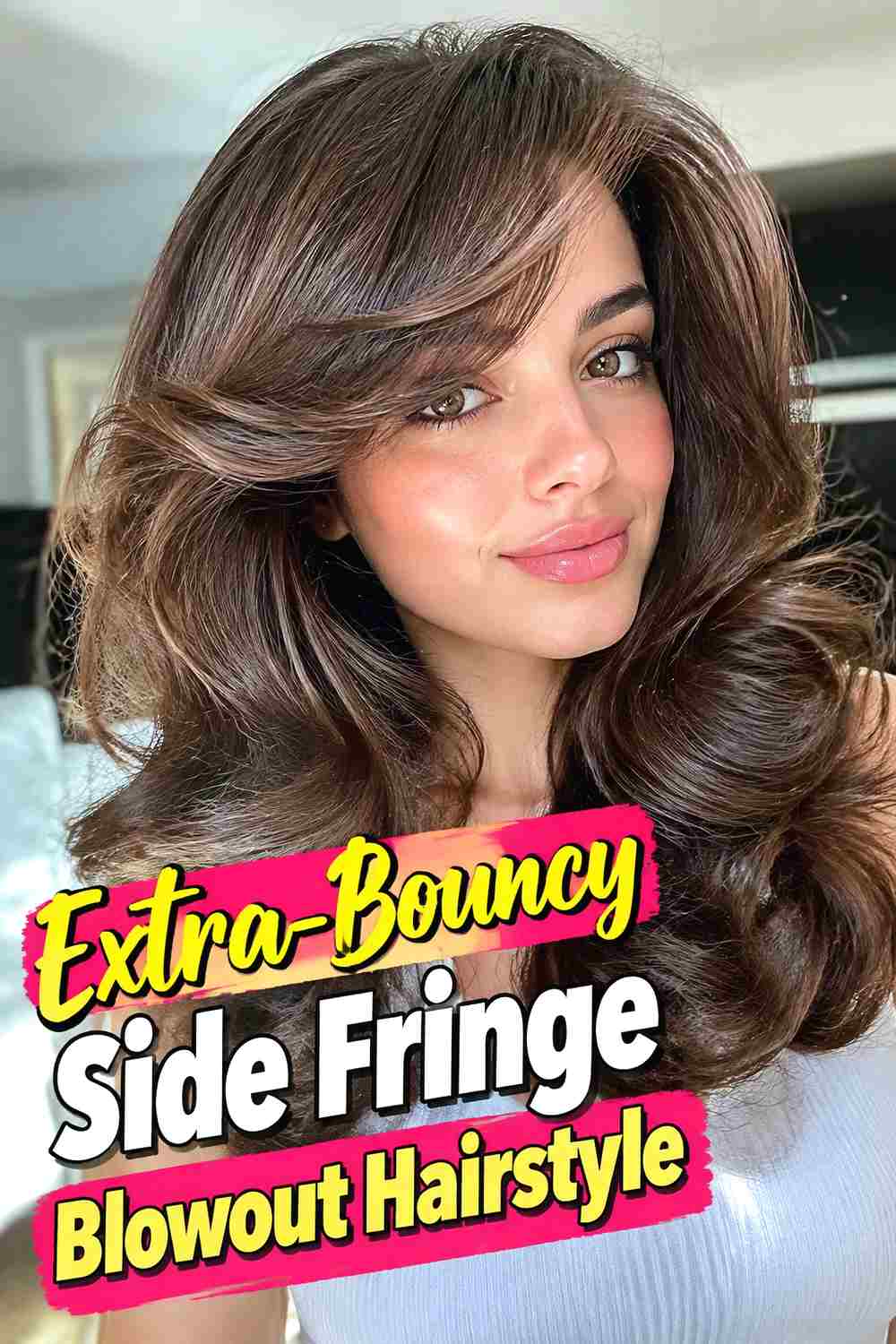 12. Extra Bouncy Side Fringe Blowout Hairstyle