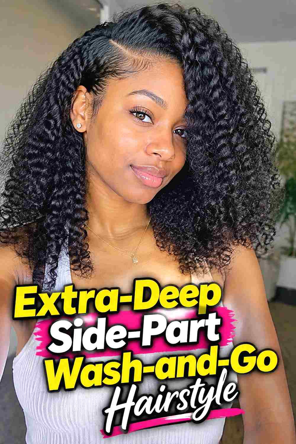 19. Extra Deep Side Part Wash And Go Hairstyle