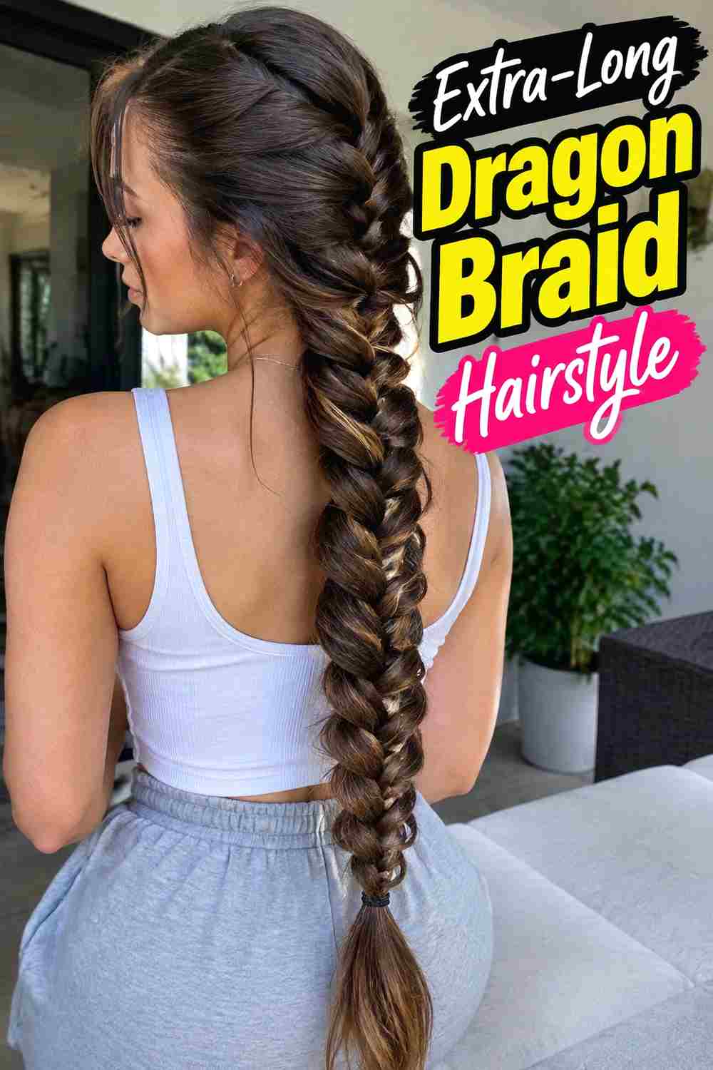 16. Extra Long Dragon Braid Hairstyle