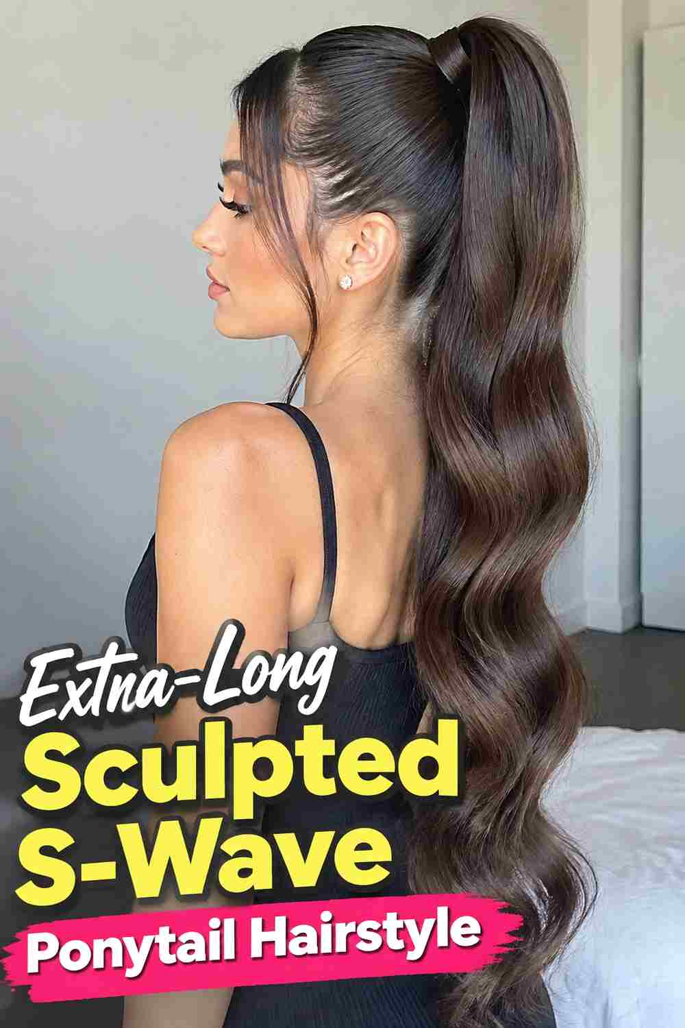 5. Extra Long Sculpted S Wave Ponytail Hairstyle