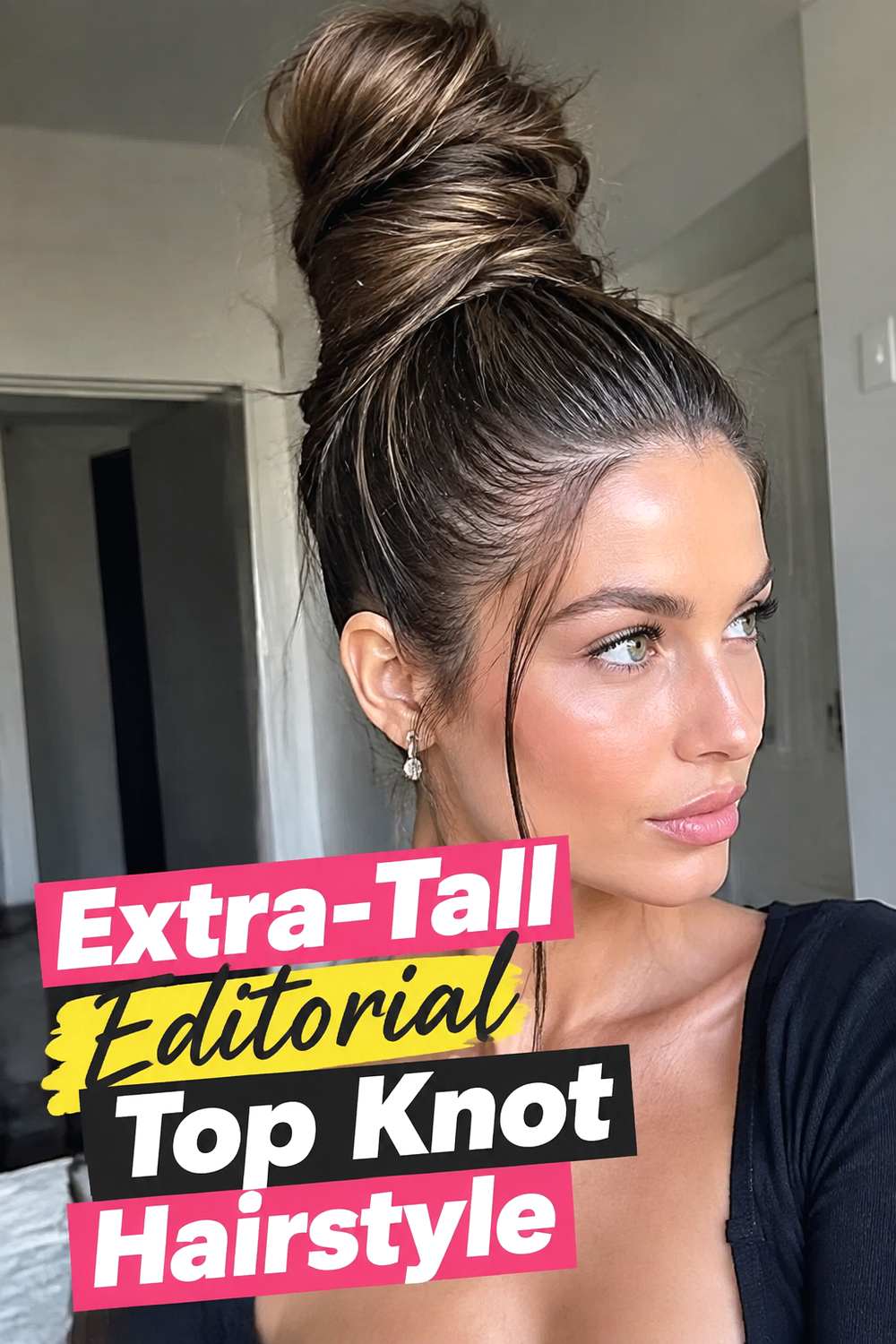 Extra-Tall Editorial Top Knot Hairstyle