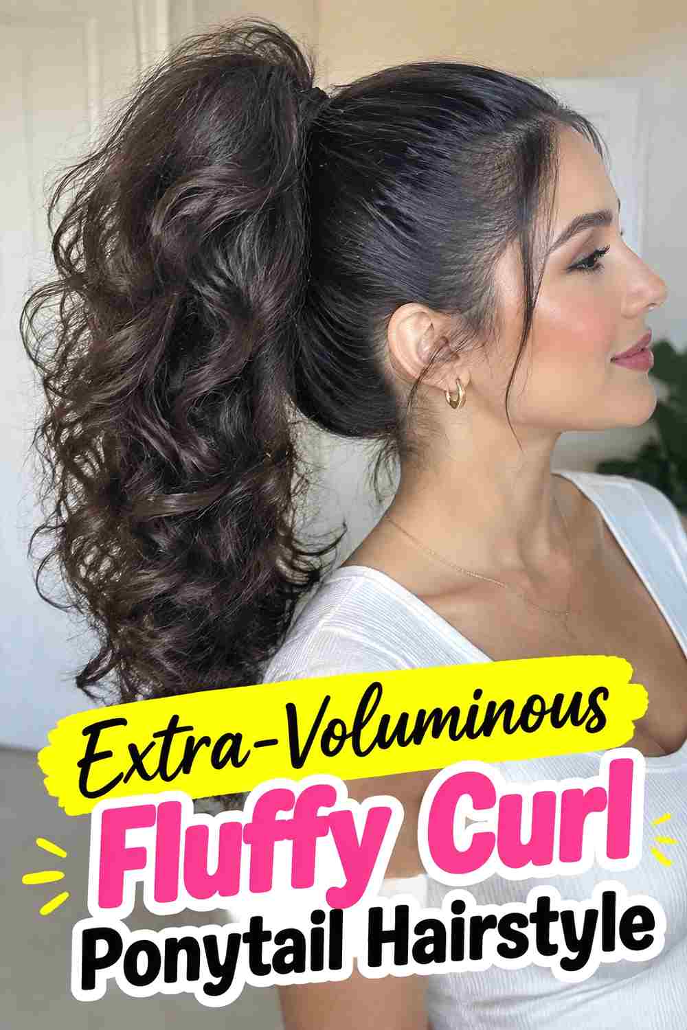 16. Extra Voluminous Fluffy Curl Ponytail Hairstyle