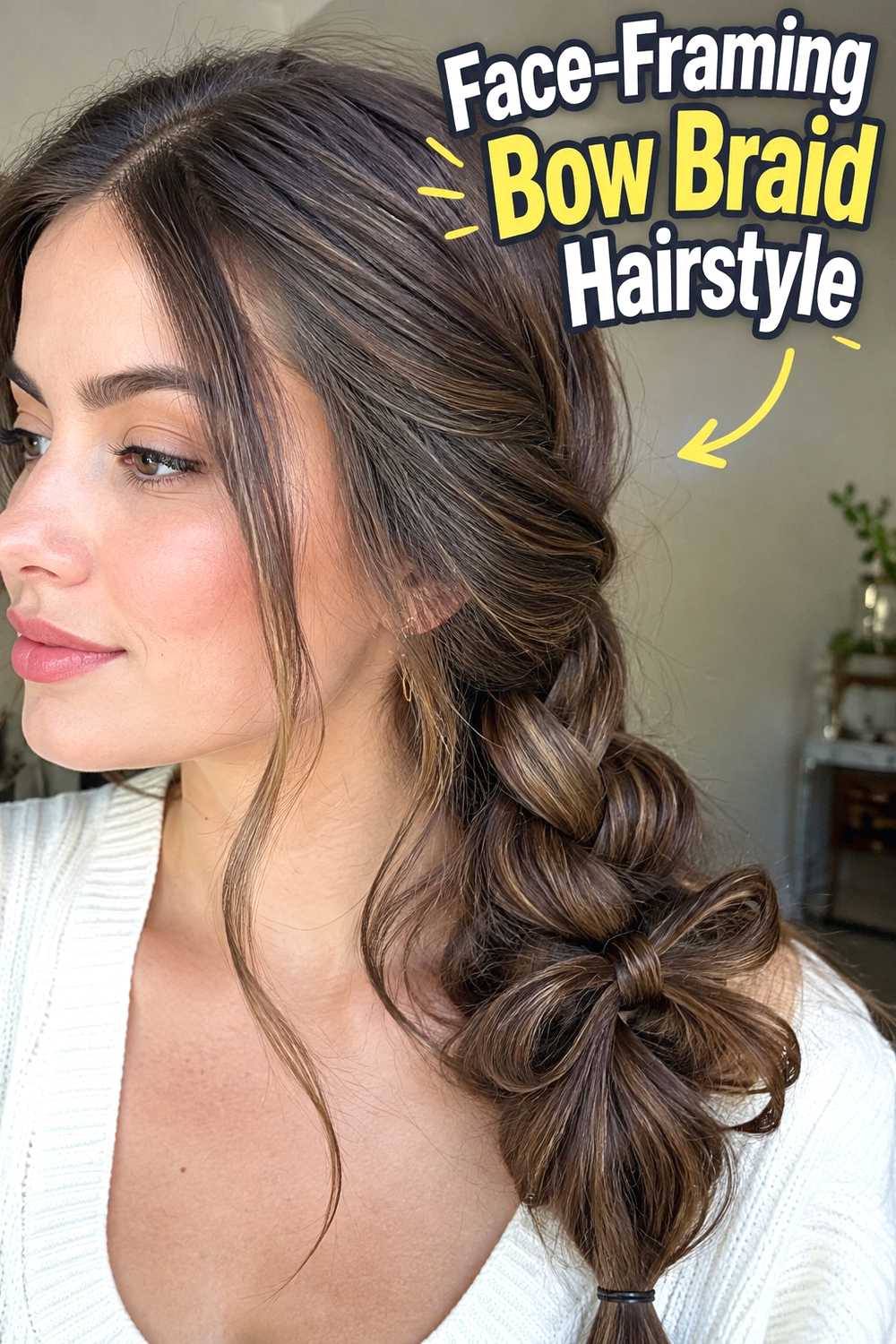 13. Face Framing Bow Braid Hairstyle