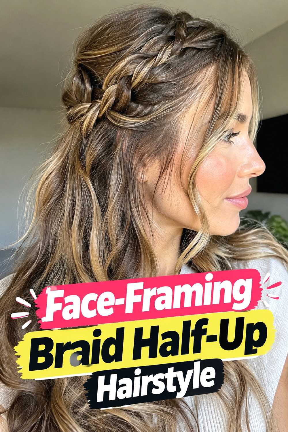 10. Face Framing Braid Half Up Hairstyle